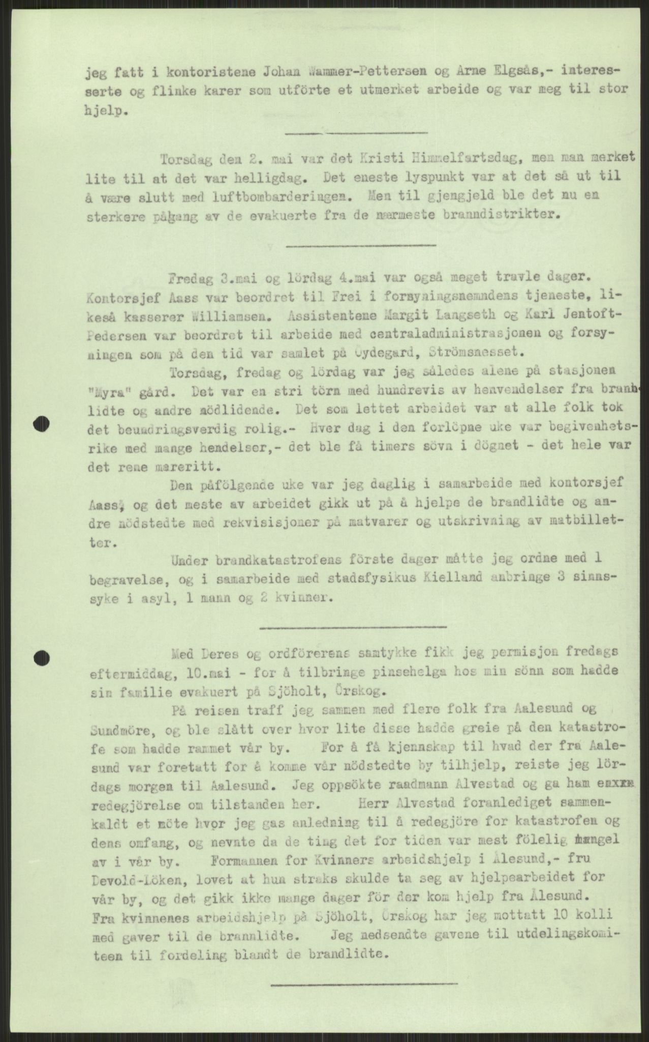 Forsvaret, Forsvarets krigshistoriske avdeling, AV/RA-RAFA-2017/Y/Ya/L0015: II-C-11-31 - Fylkesmenn.  Rapporter om krigsbegivenhetene 1940., 1940, p. 662