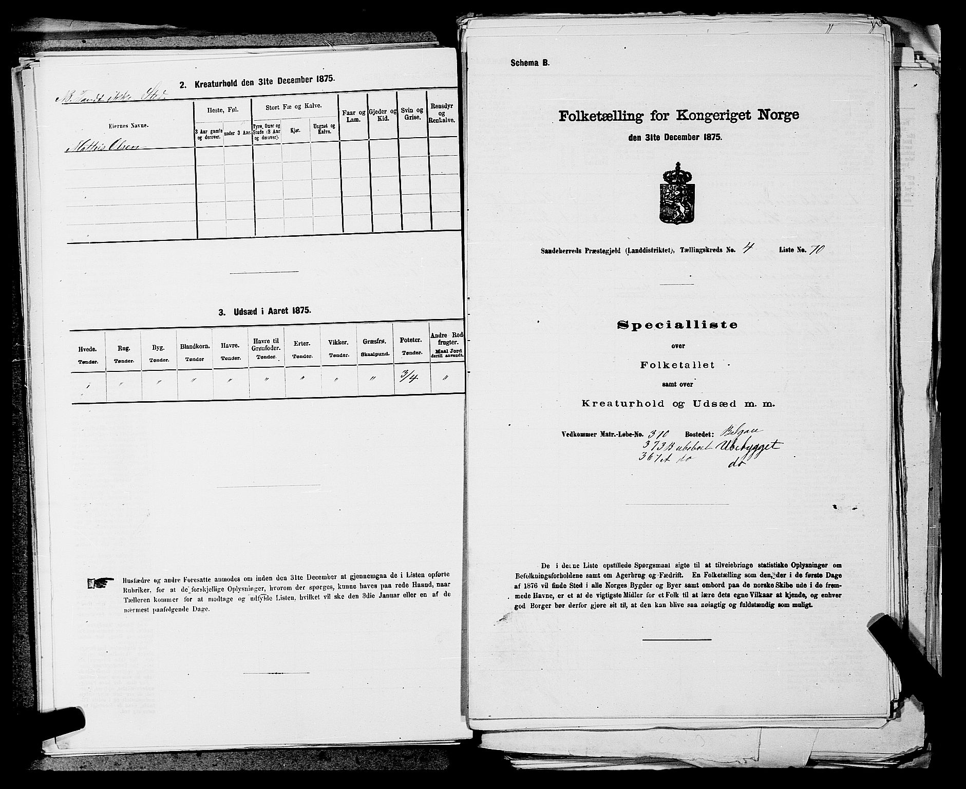 SAKO, 1875 census for 0724L Sandeherred/Sandeherred, 1875, p. 1058