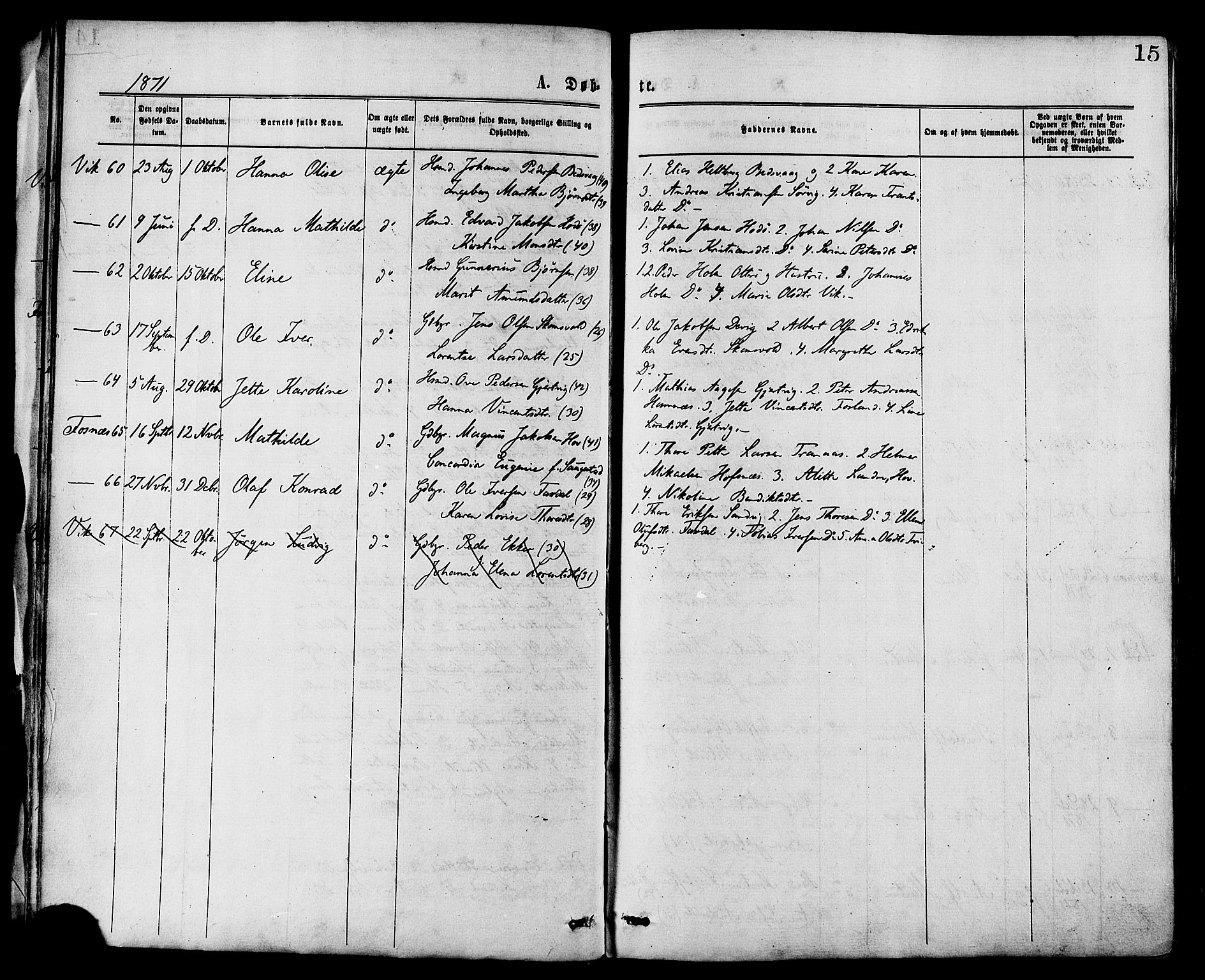 Ministerialprotokoller, klokkerbøker og fødselsregistre - Nord-Trøndelag, SAT/A-1458/773/L0616: Parish register (official) no. 773A07, 1870-1887, p. 15
