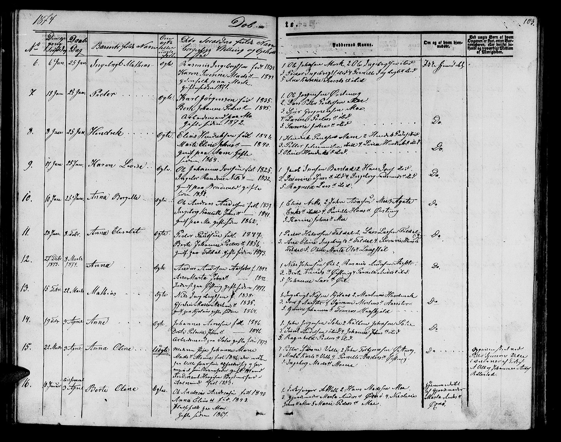 Ministerialprotokoller, klokkerbøker og fødselsregistre - Møre og Romsdal, AV/SAT-A-1454/513/L0188: Parish register (copy) no. 513C02, 1865-1882, p. 103