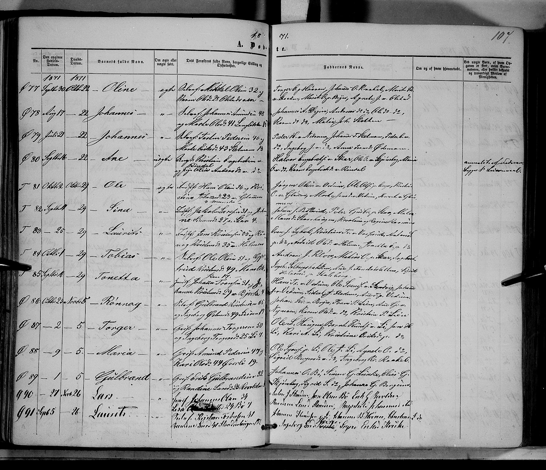 Øyer prestekontor, SAH/PREST-084/H/Ha/Haa/L0006: Parish register (official) no. 6, 1858-1874, p. 107