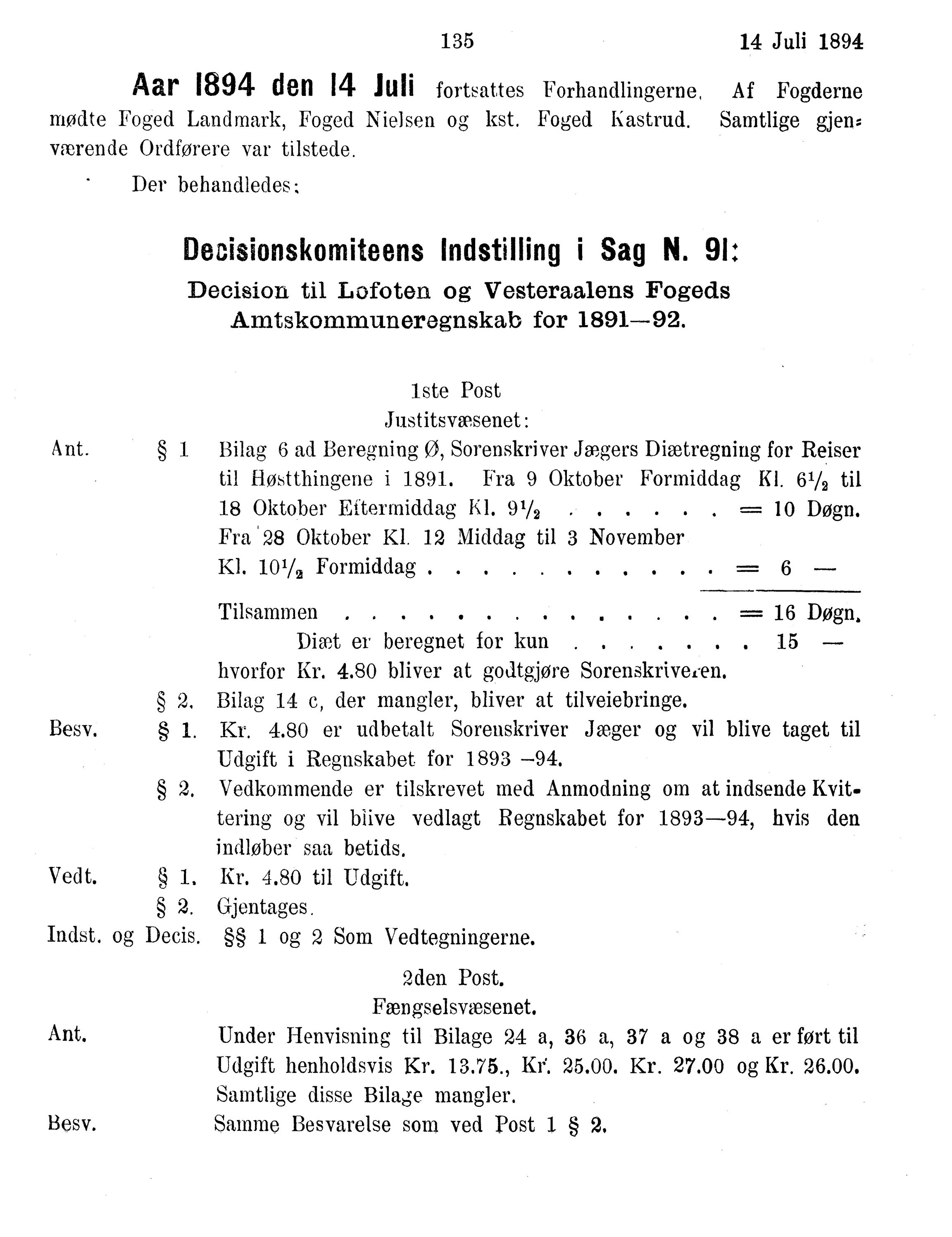 Nordland Fylkeskommune. Fylkestinget, AIN/NFK-17/176/A/Ac/L0017: Fylkestingsforhandlinger 1894, 1894, p. 135