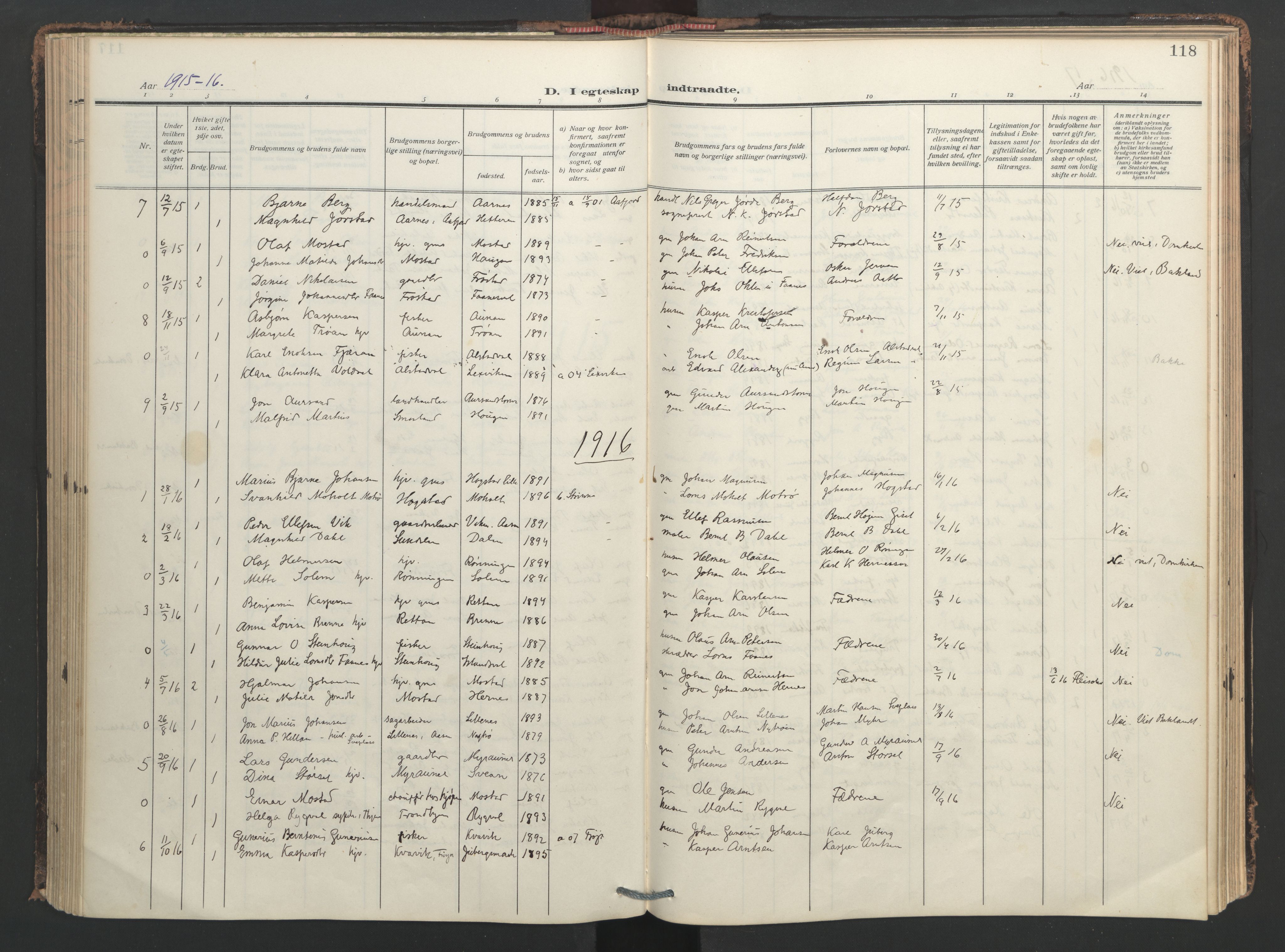 Ministerialprotokoller, klokkerbøker og fødselsregistre - Nord-Trøndelag, SAT/A-1458/713/L0123: Parish register (official) no. 713A12, 1911-1925, p. 118