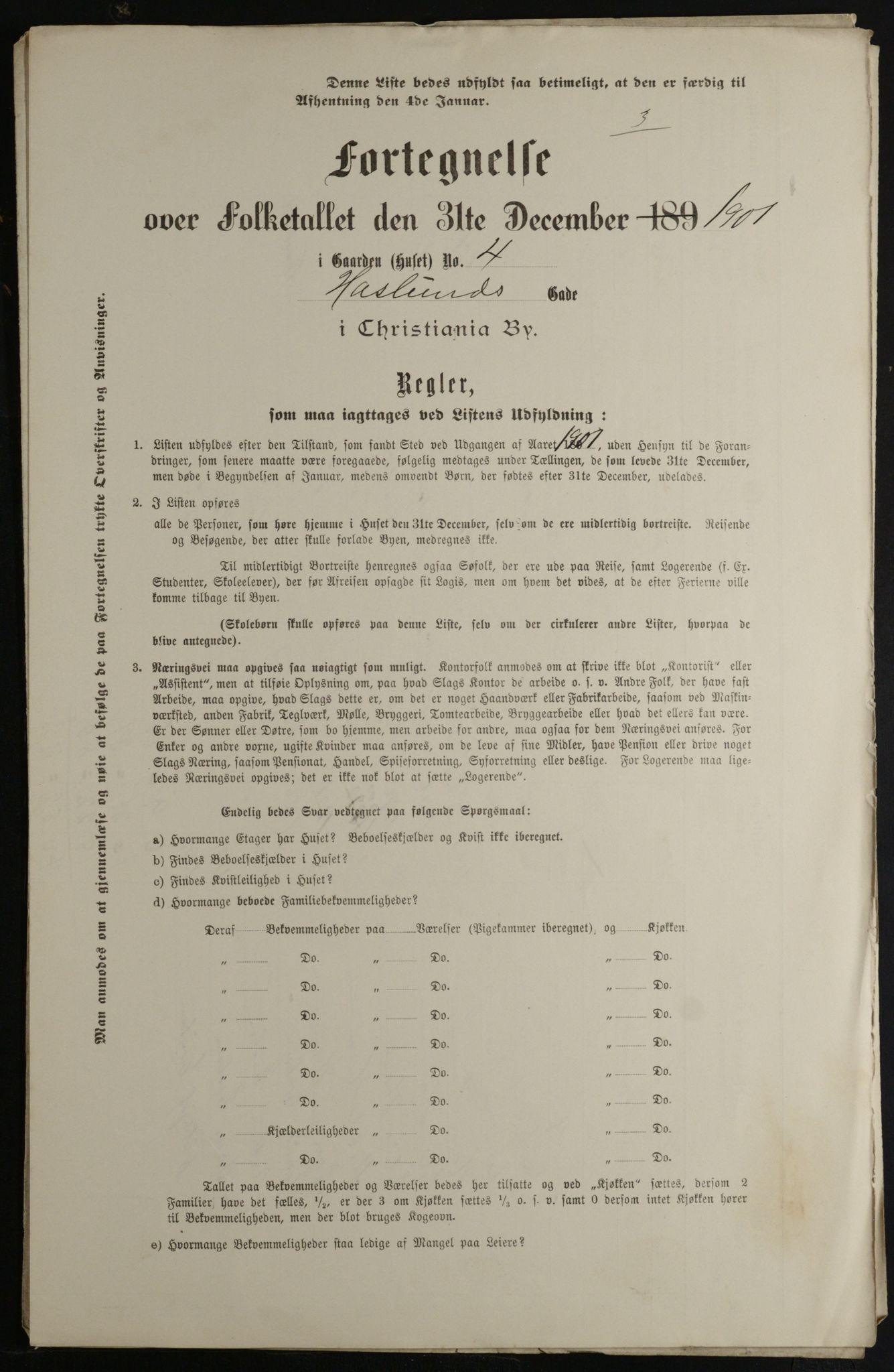 OBA, Municipal Census 1901 for Kristiania, 1901, p. 4321