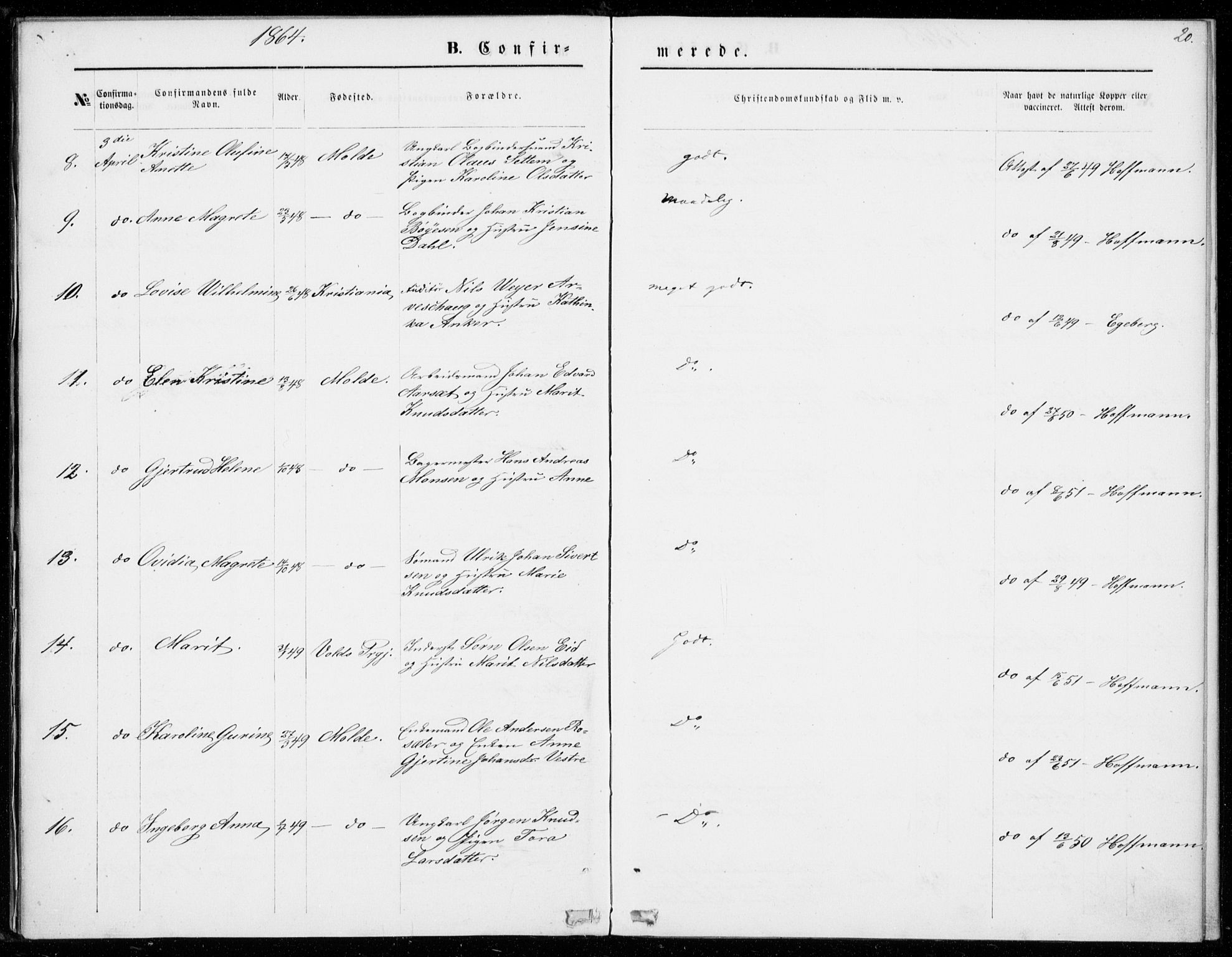 Ministerialprotokoller, klokkerbøker og fødselsregistre - Møre og Romsdal, AV/SAT-A-1454/558/L0690: Parish register (official) no. 558A04, 1864-1872, p. 20