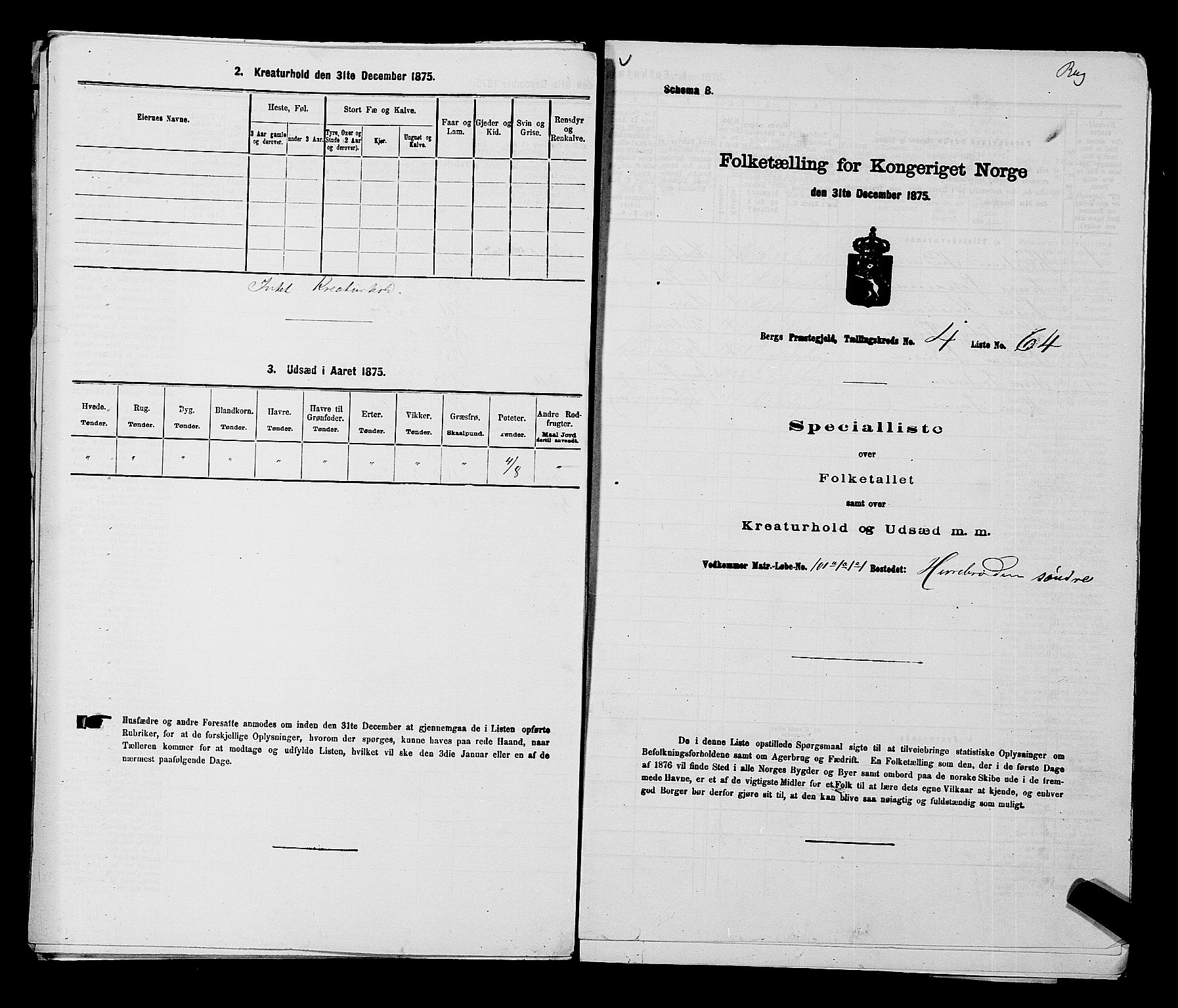 RA, 1875 census for 0116P Berg, 1875, p. 667