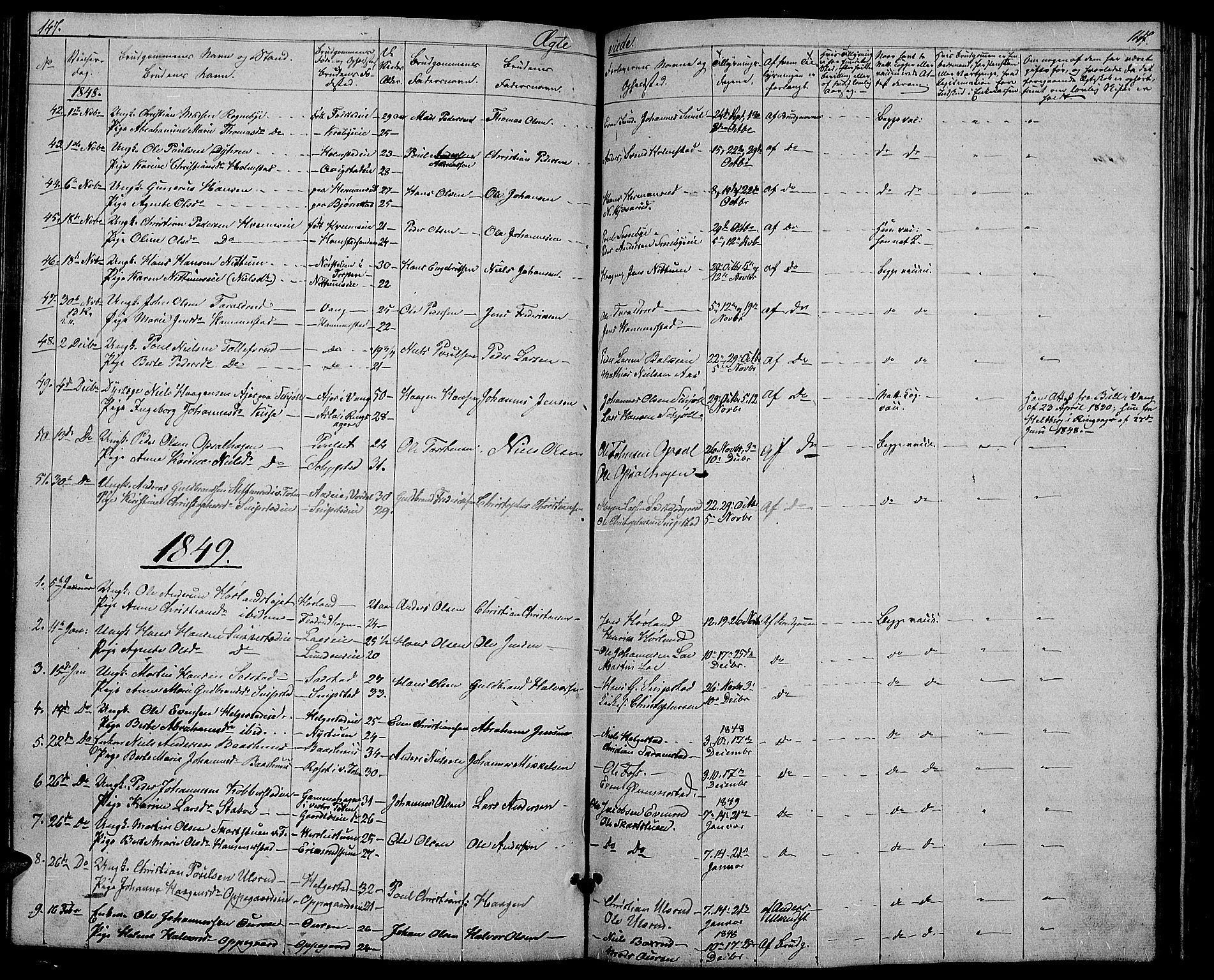 Østre Toten prestekontor, SAH/PREST-104/H/Ha/Hab/L0003: Parish register (copy) no. 3, 1848-1857, p. 147