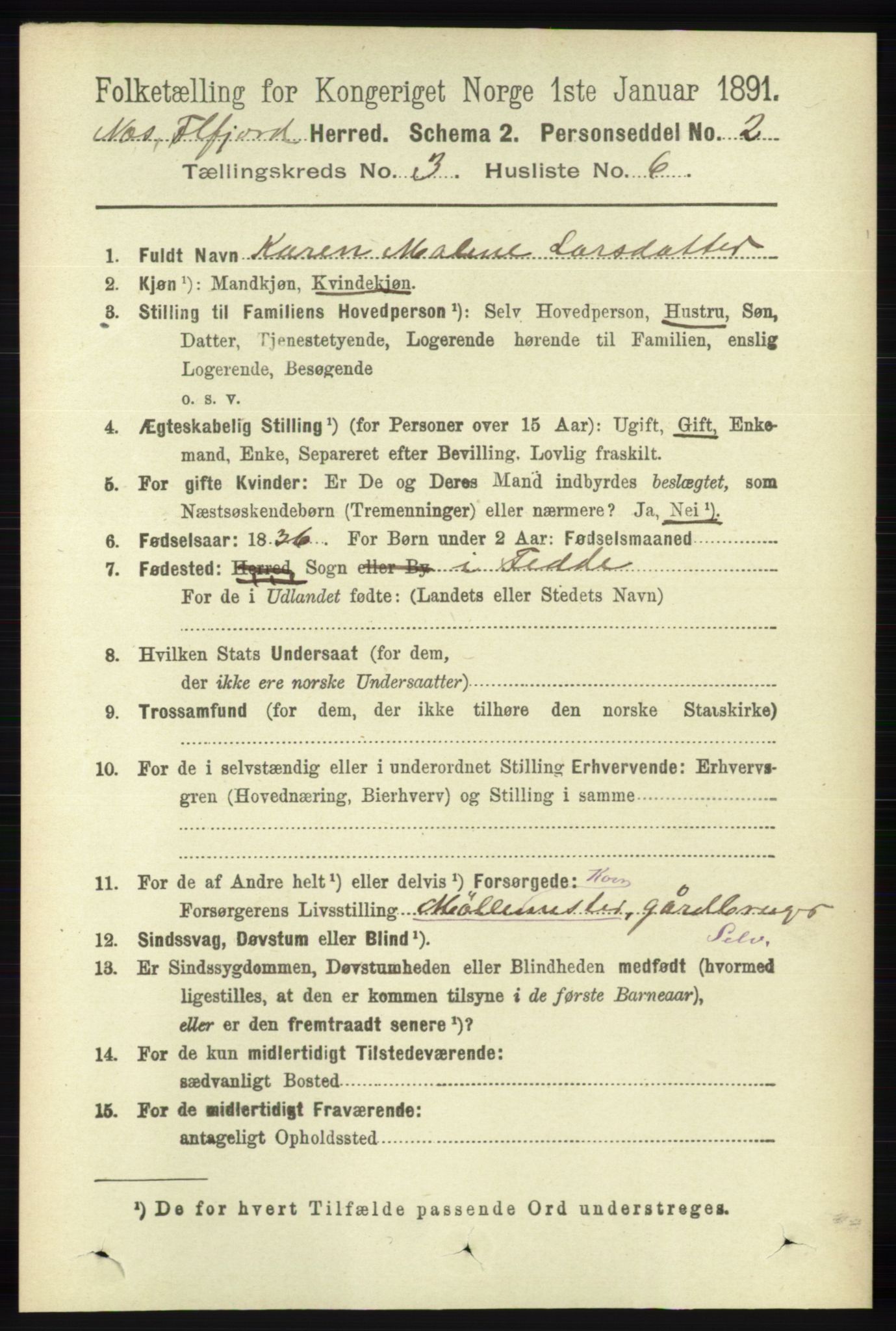 RA, 1891 census for 1043 Hidra og Nes, 1891, p. 950