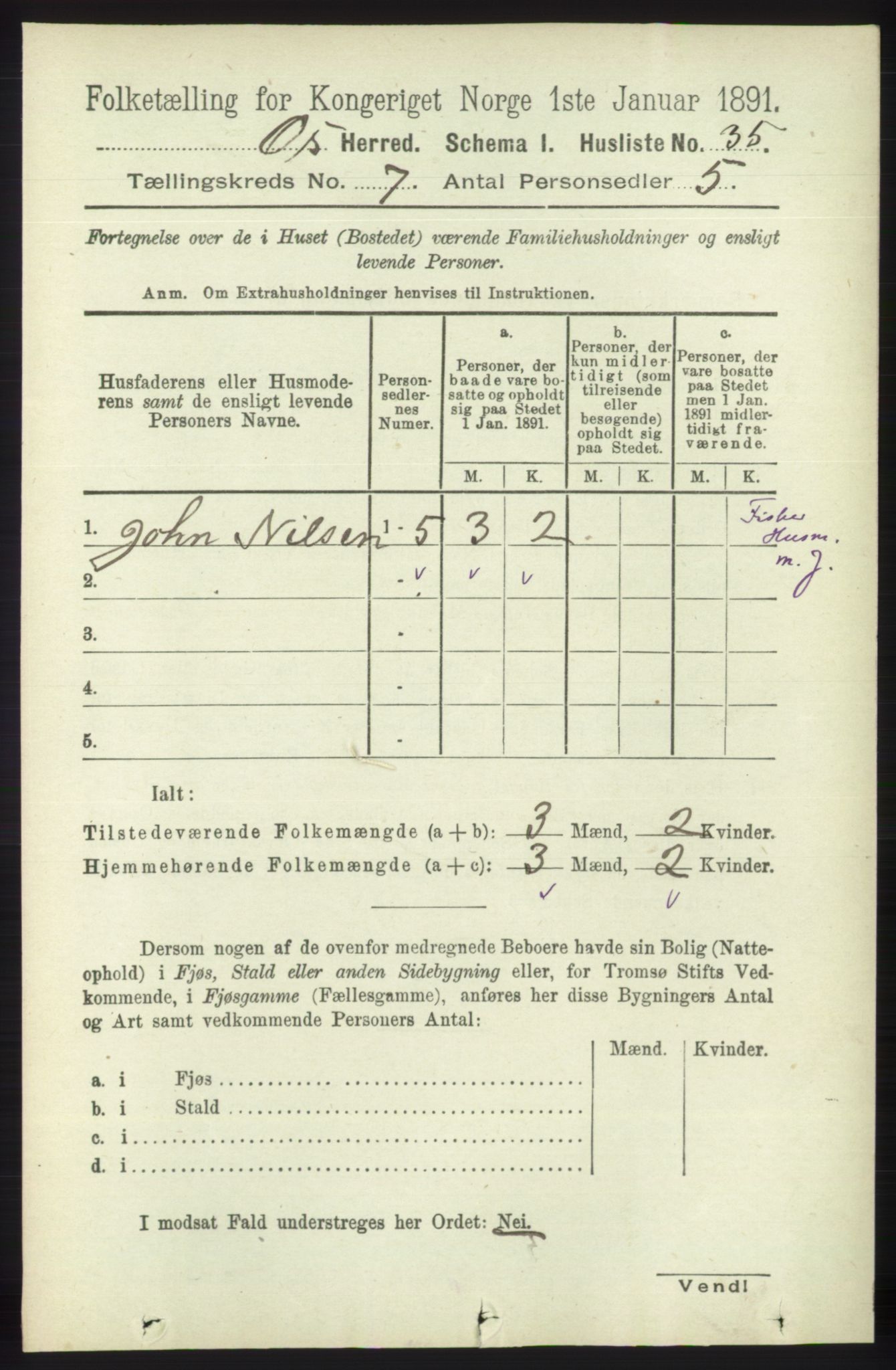 RA, 1891 census for 1243 Os, 1891, p. 1612