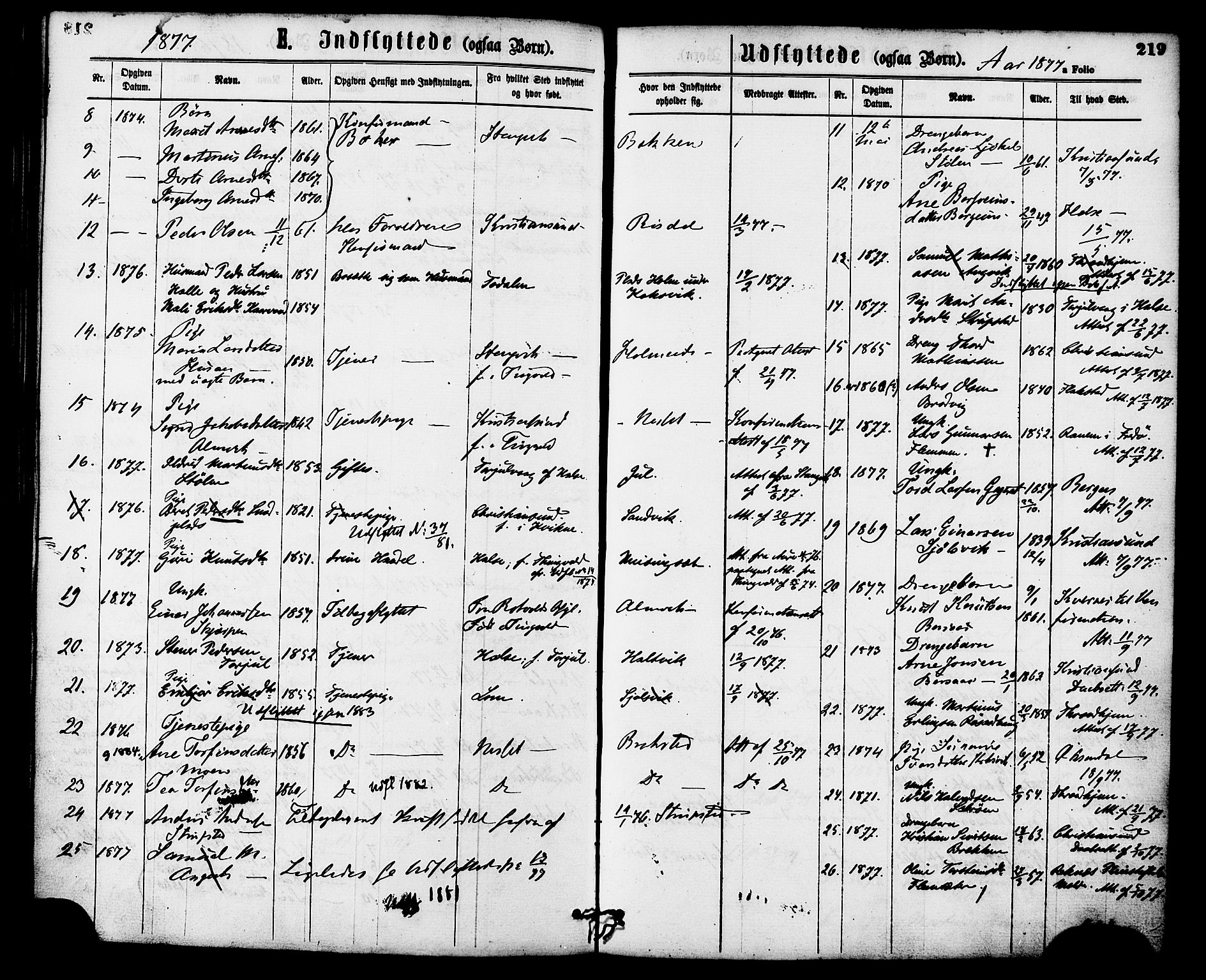 Ministerialprotokoller, klokkerbøker og fødselsregistre - Møre og Romsdal, AV/SAT-A-1454/586/L0986: Parish register (official) no. 586A12, 1867-1878, p. 219