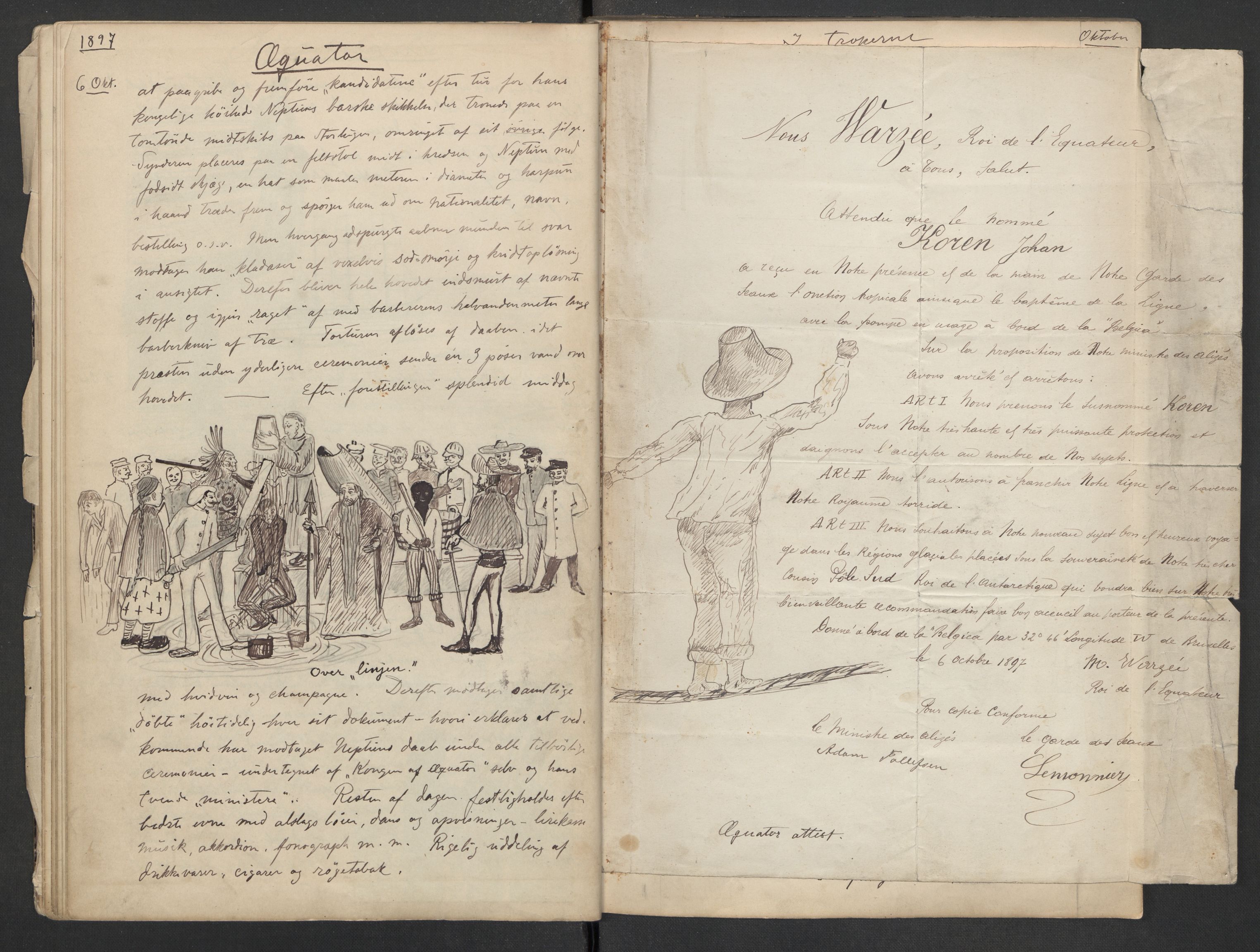 Koren-familien, RA/PA-0337/D/L0104/0001: Lnr. 206 Johan Koren, 1879-1919, zoolog / Johan Korens håndskrevne dagbok fra Belgica ekspedisjonen, 1897-1898, p. 13