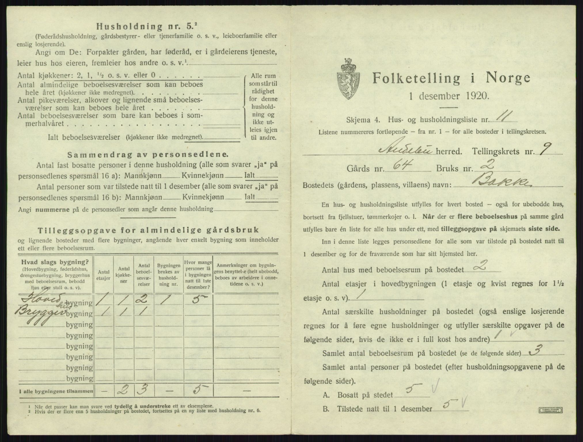 SAKO, 1920 census for Andebu, 1920, p. 551