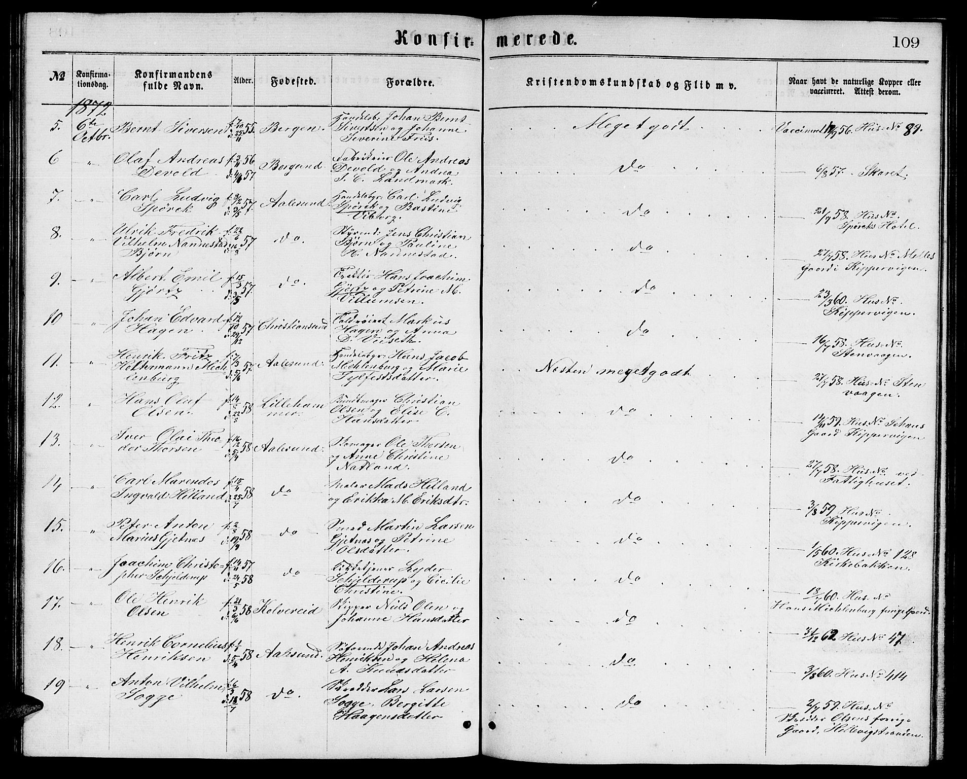 Ministerialprotokoller, klokkerbøker og fødselsregistre - Møre og Romsdal, AV/SAT-A-1454/529/L0465: Parish register (copy) no. 529C02, 1868-1877, p. 109