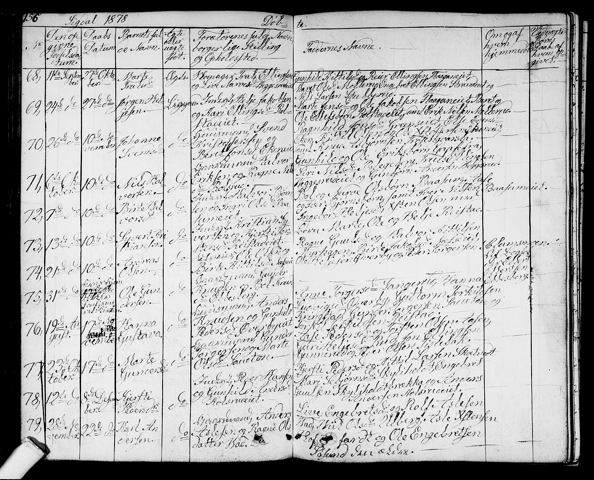 Sigdal kirkebøker, AV/SAKO-A-245/G/Ga/L0003: Parish register (copy) no. I 3, 1857-1878, p. 156