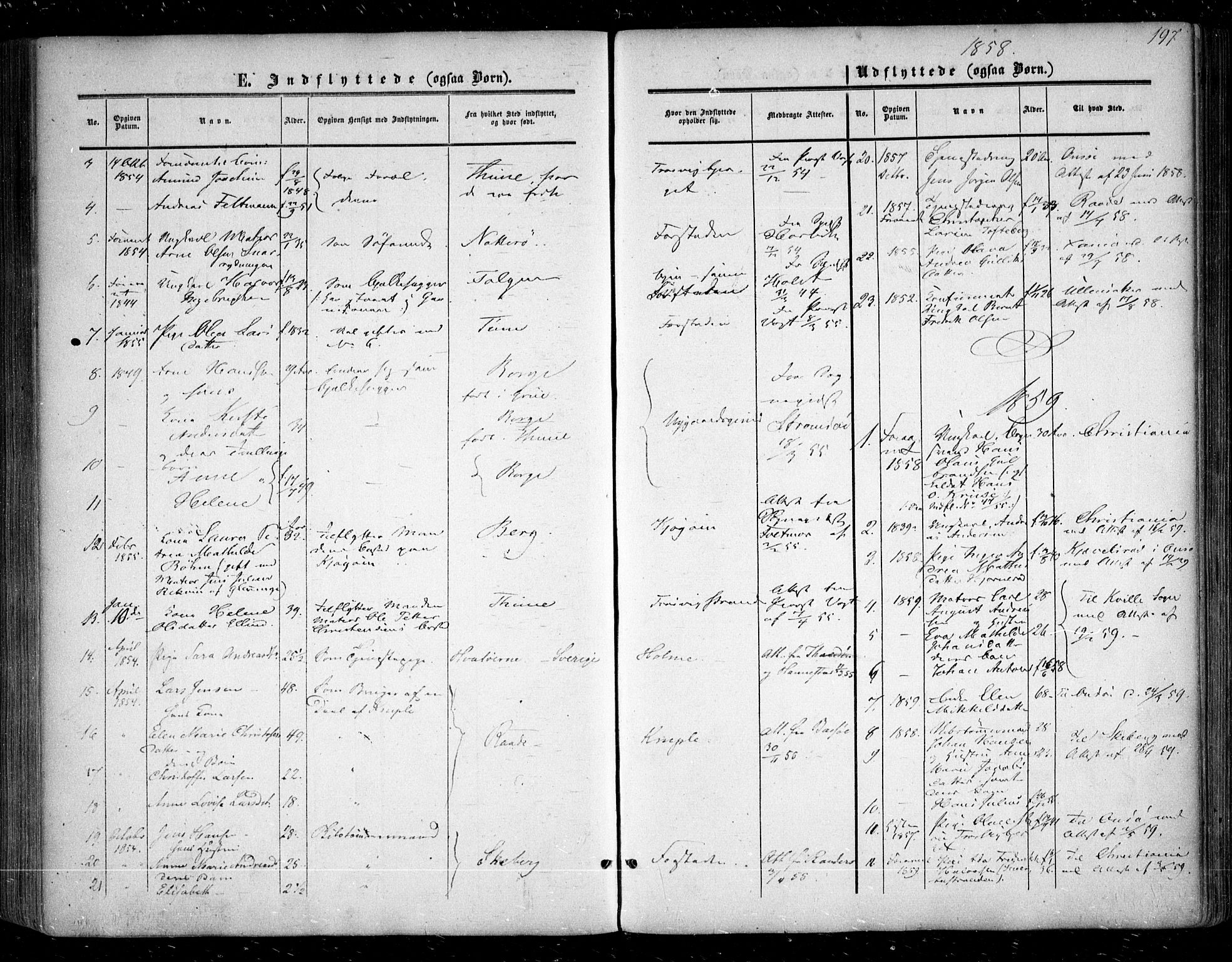 Glemmen prestekontor Kirkebøker, AV/SAO-A-10908/F/Fa/L0007: Parish register (official) no. 7, 1853-1862, p. 197