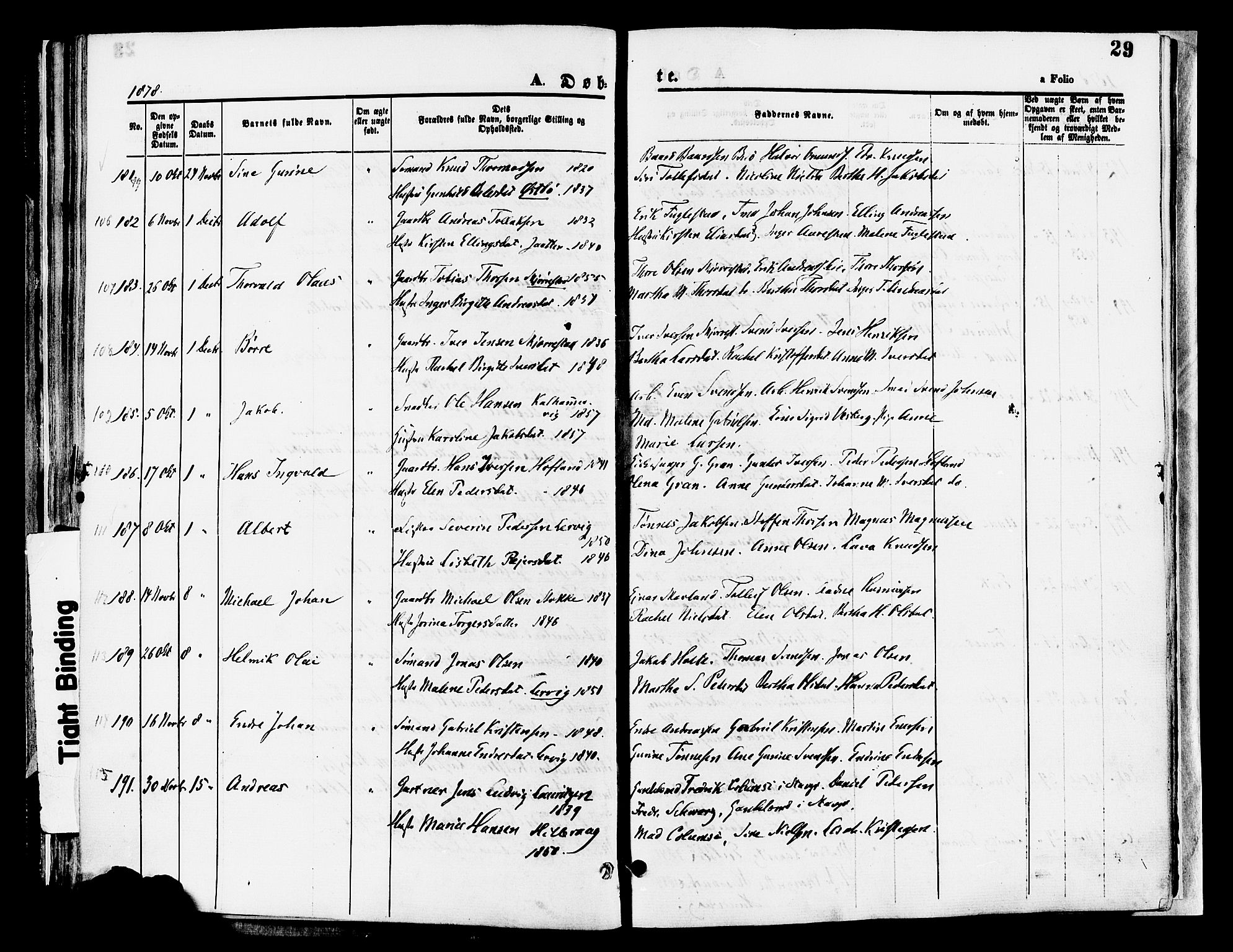 Hetland sokneprestkontor, AV/SAST-A-101826/30/30BA/L0008: Parish register (official) no. A 8, 1877-1884, p. 29