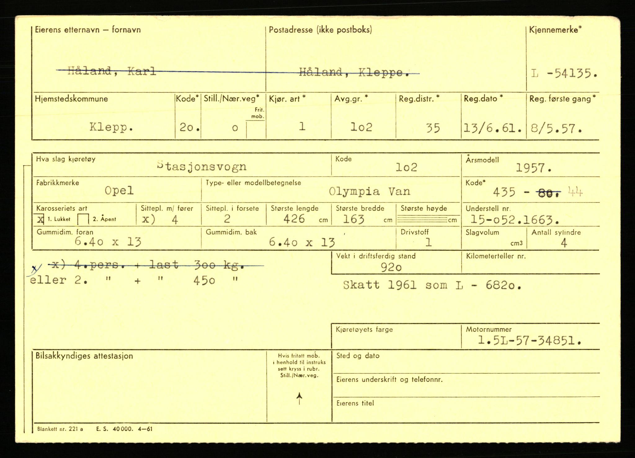 Stavanger trafikkstasjon, AV/SAST-A-101942/0/F/L0053: L-52900 - L-54199, 1930-1971, p. 2727