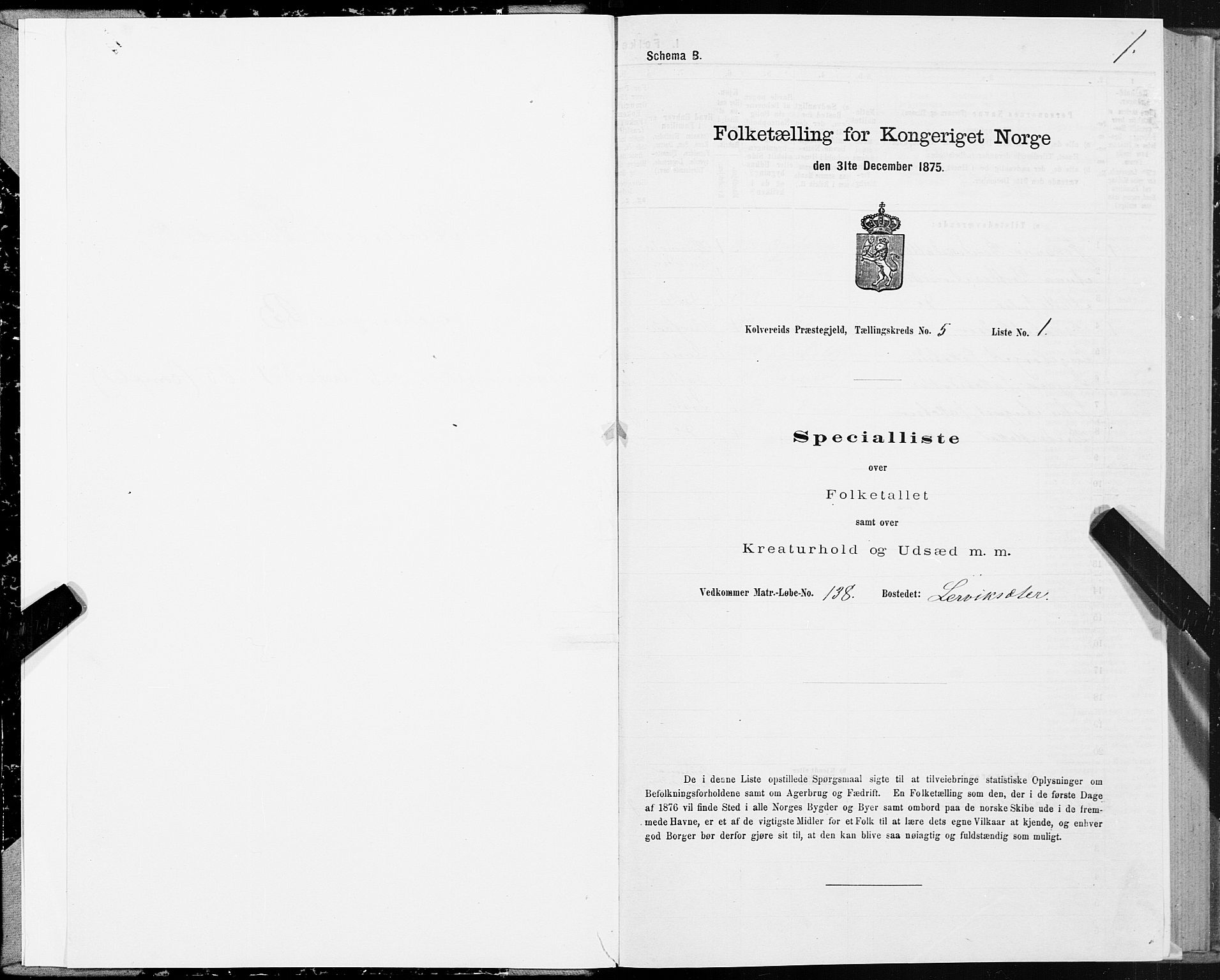 SAT, 1875 census for 1752P Kolvereid, 1875, p. 3001