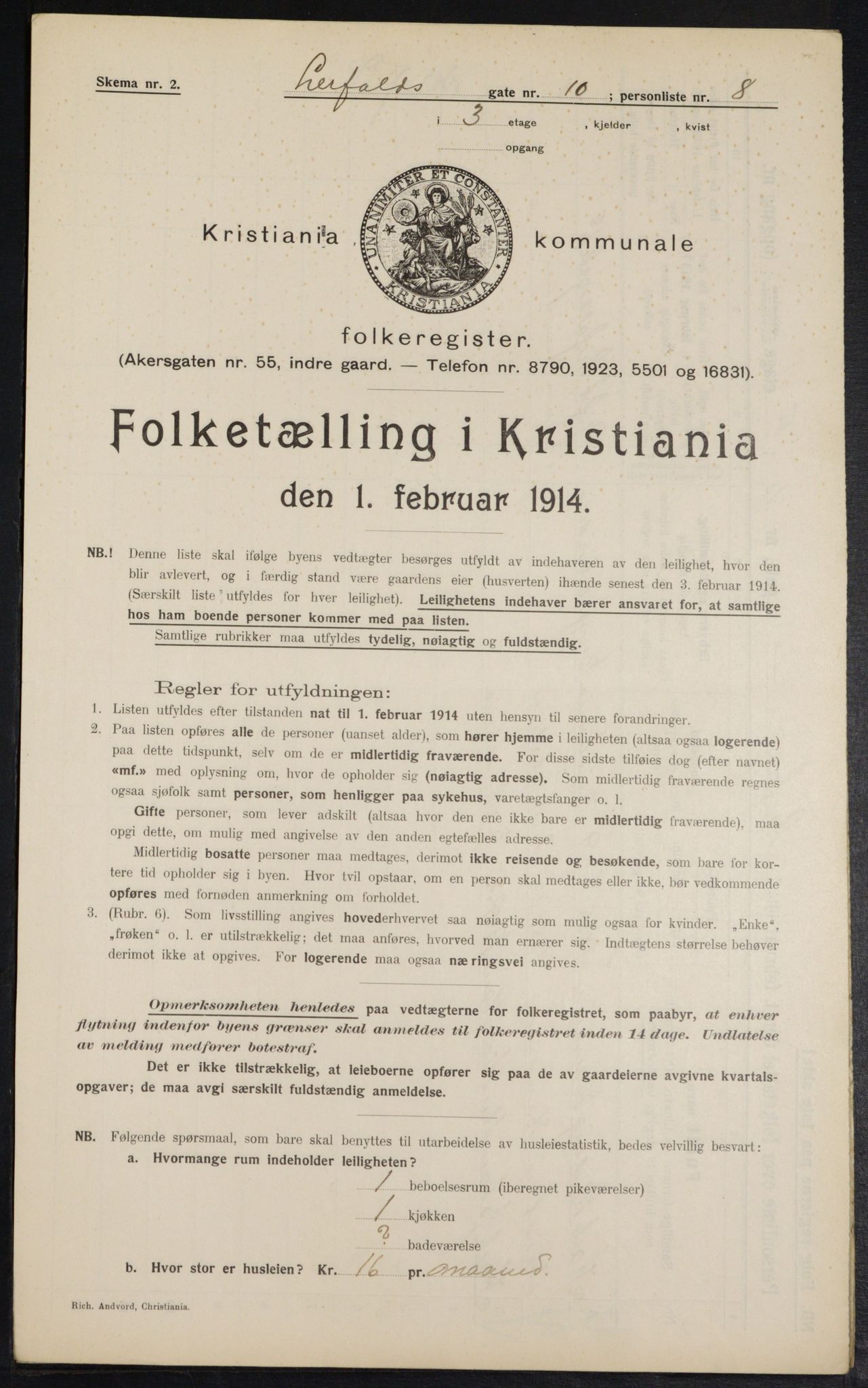 OBA, Municipal Census 1914 for Kristiania, 1914, p. 57326