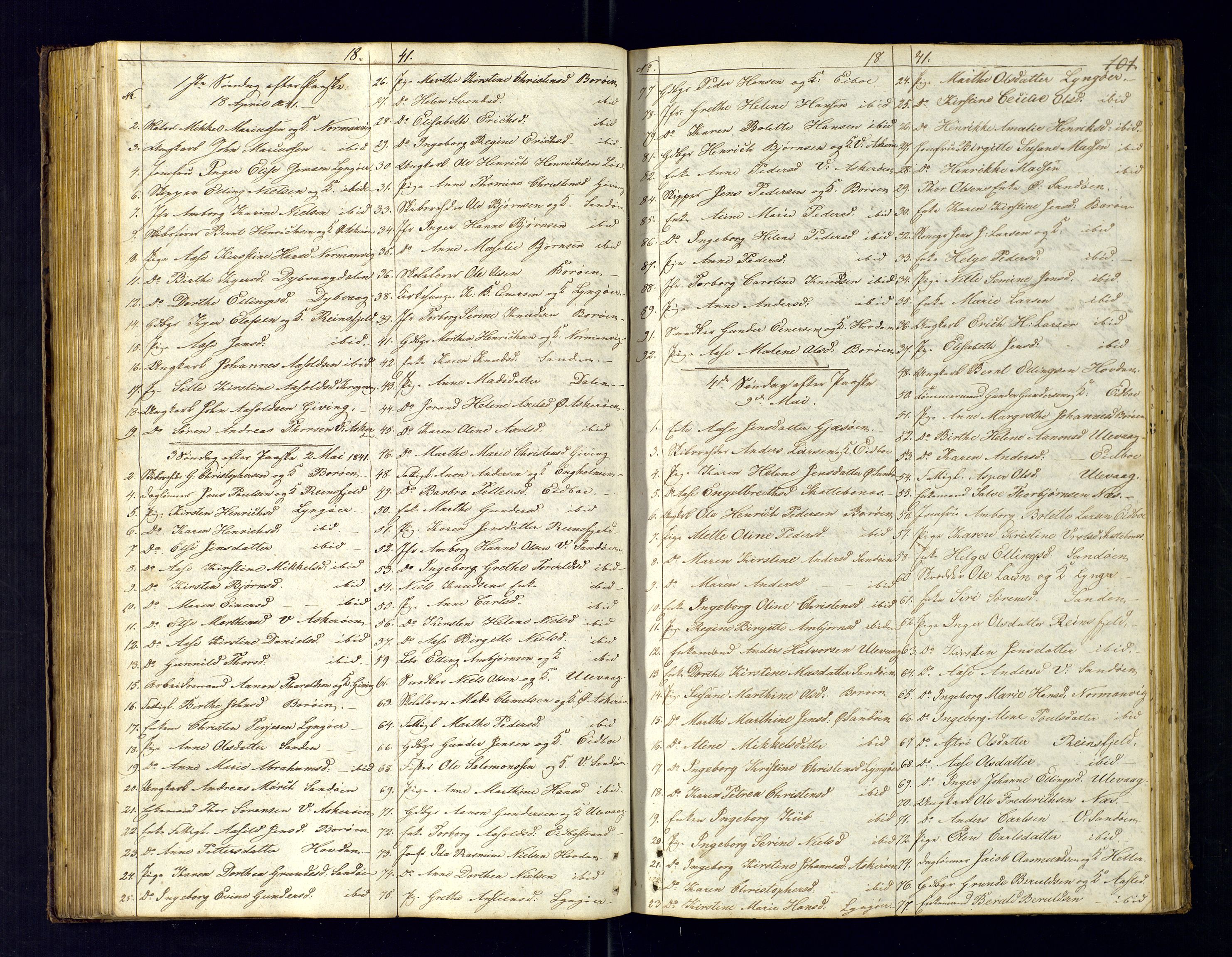 Dypvåg sokneprestkontor, SAK/1111-0007/F/Fc/Fca/L0002: Communicants register no. C-2, 1831-1848, p. 101