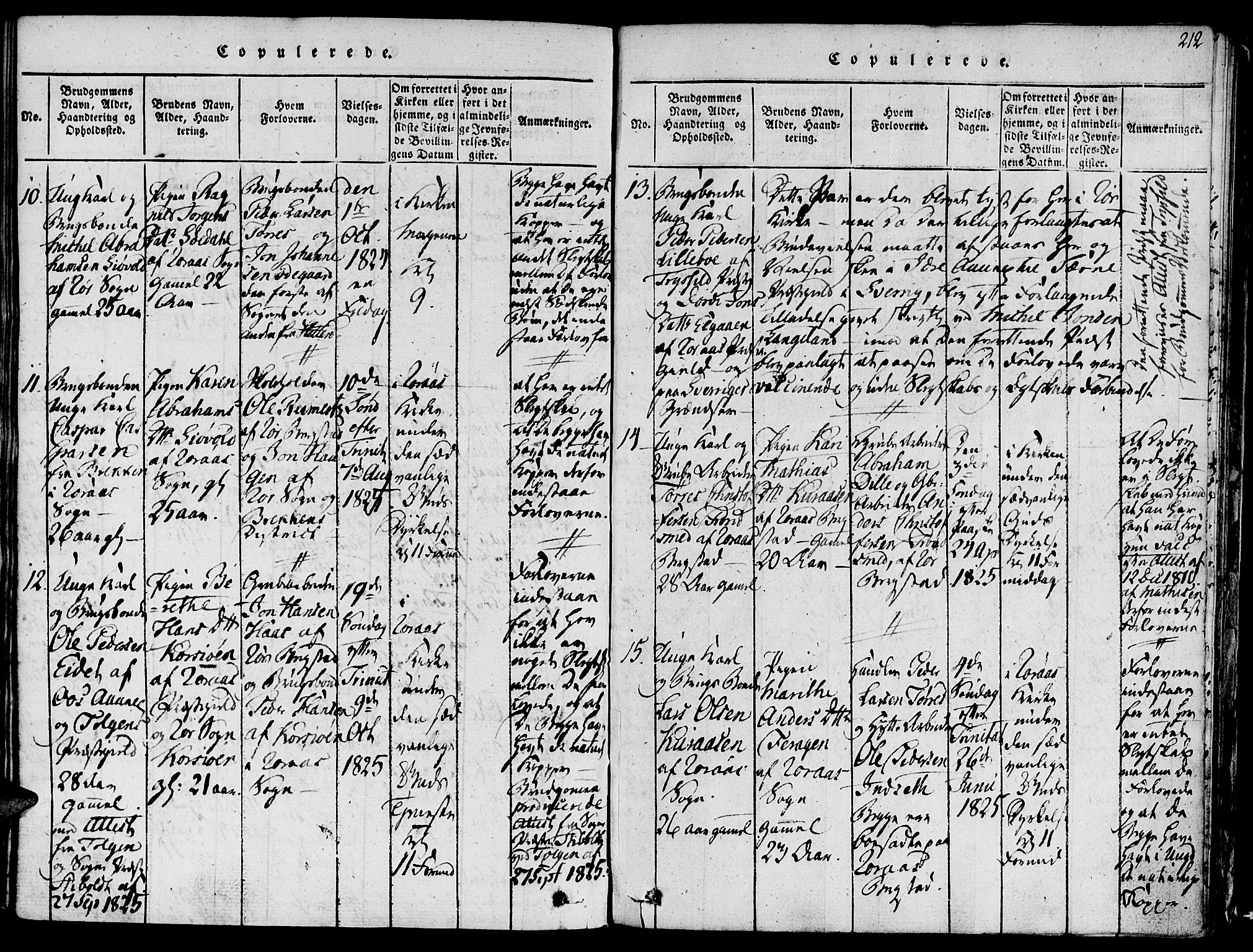 Ministerialprotokoller, klokkerbøker og fødselsregistre - Sør-Trøndelag, SAT/A-1456/681/L0929: Parish register (official) no. 681A07, 1817-1828, p. 212