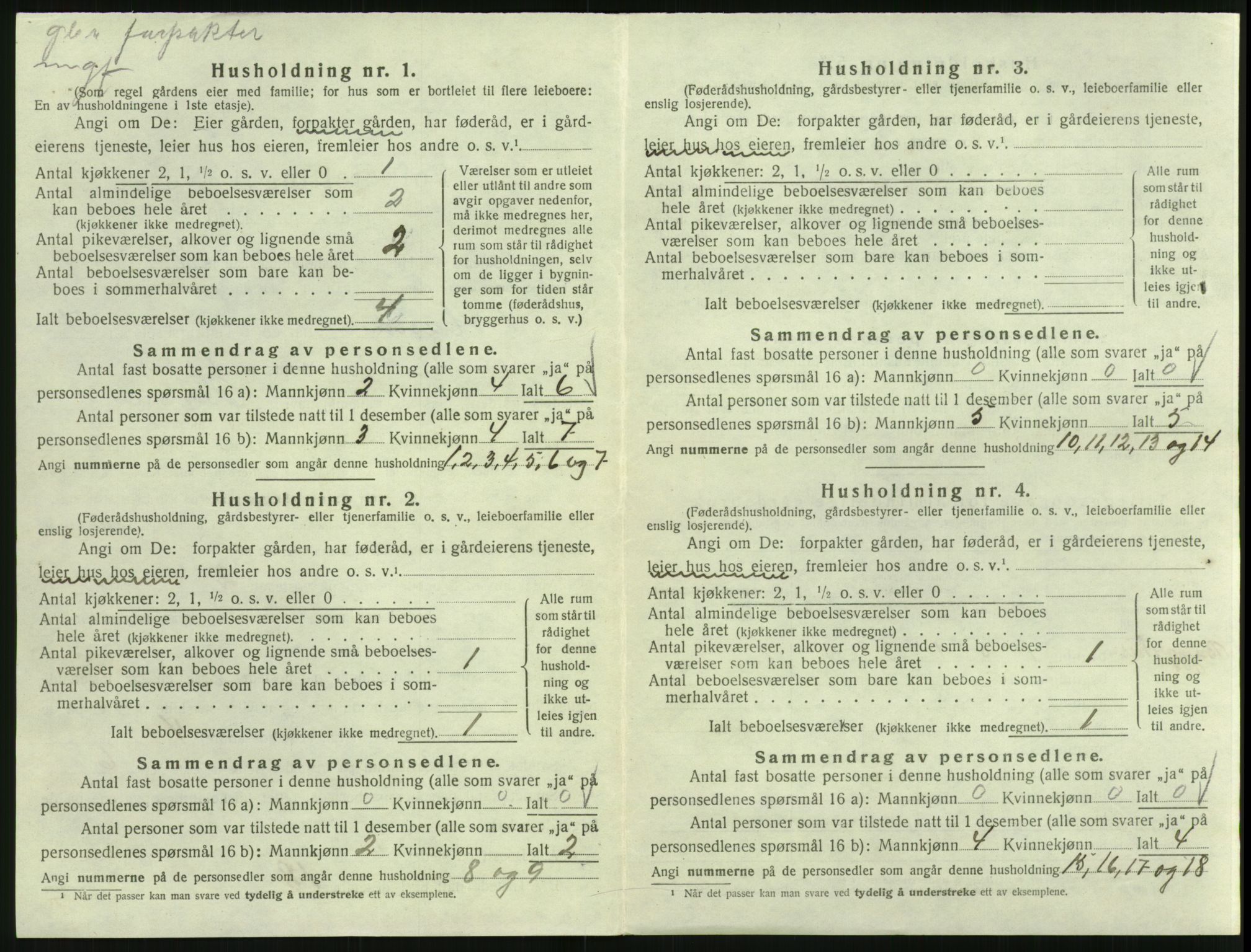 SAK, 1920 census for Froland, 1920, p. 644