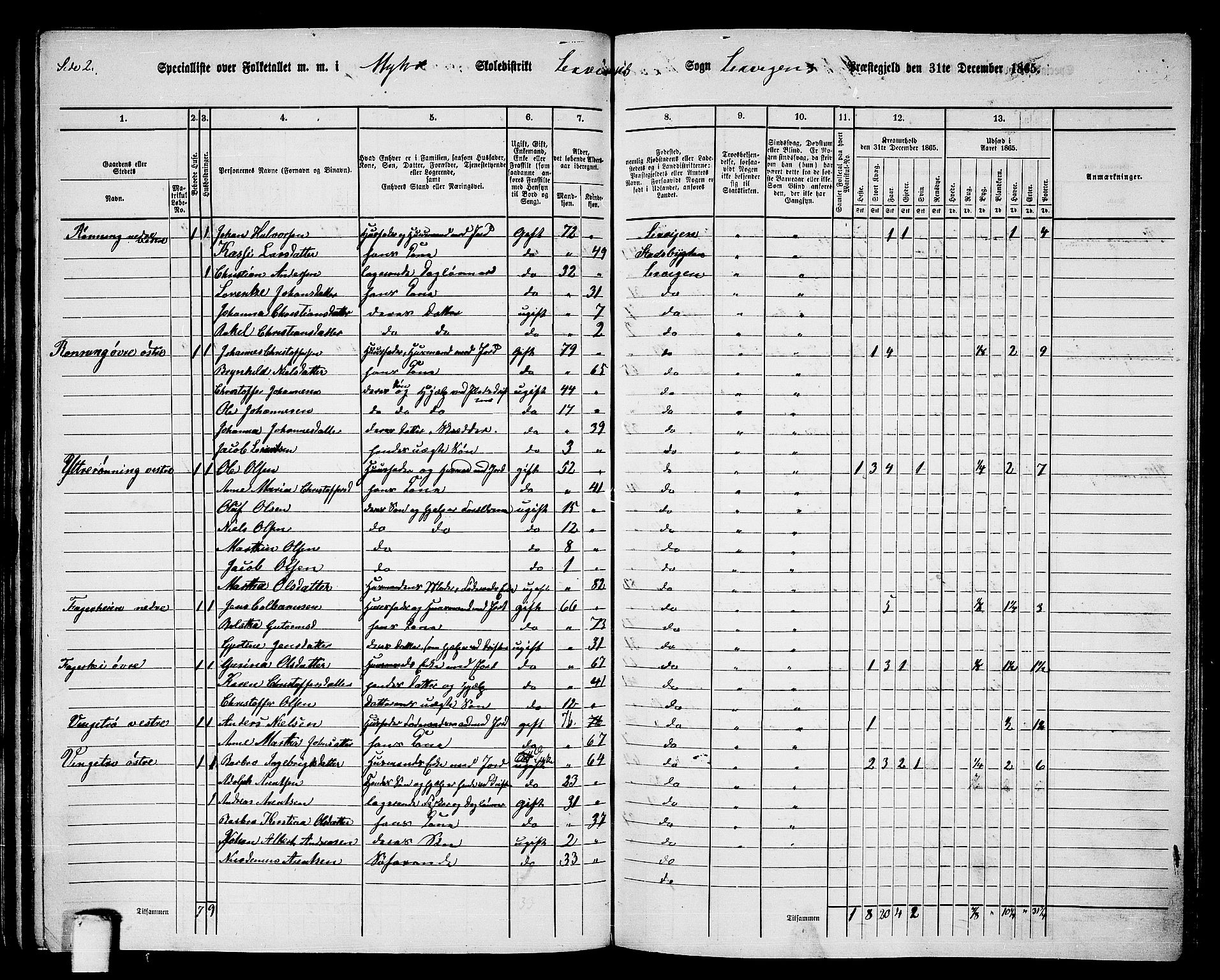 RA, 1865 census for Leksvik, 1865, p. 78