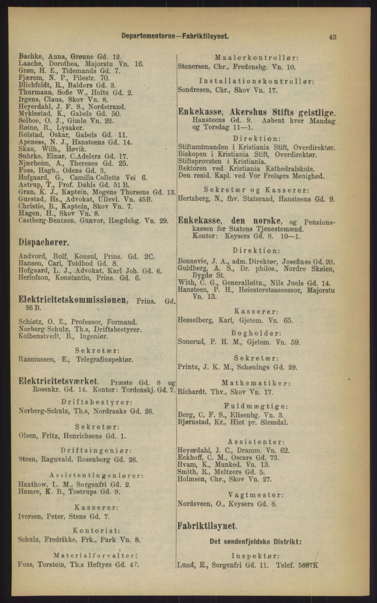 Kristiania/Oslo adressebok, PUBL/-, 1903, p. 43