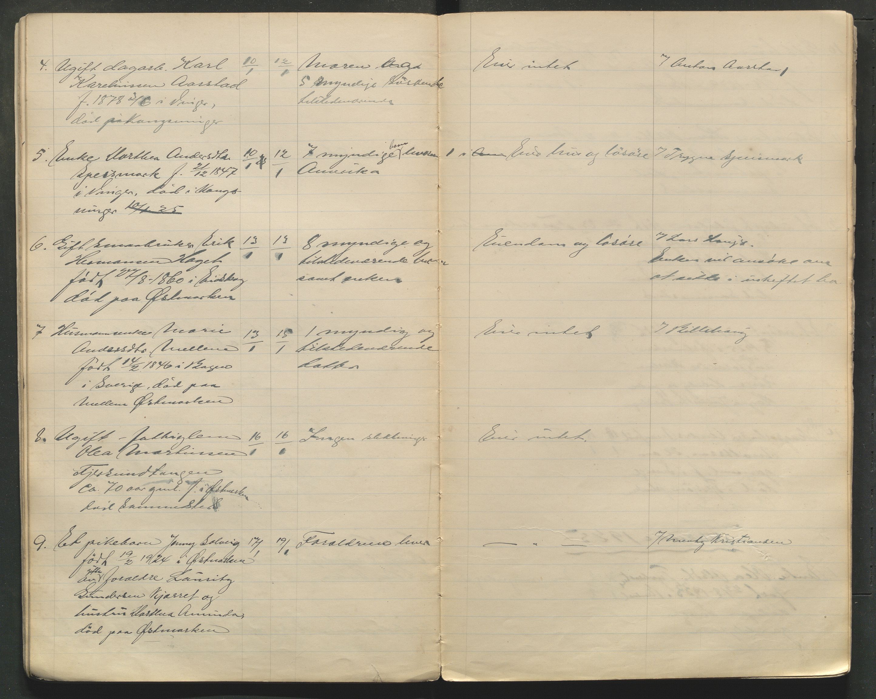 Kongsvinger lensmannskontor, AV/SAH-LHK-014/H/Ha/L0001/0002: Dødsfallsprotokoller / Dødsfallsprotokoll for Vinger og Kongsvinger, 1921-1931