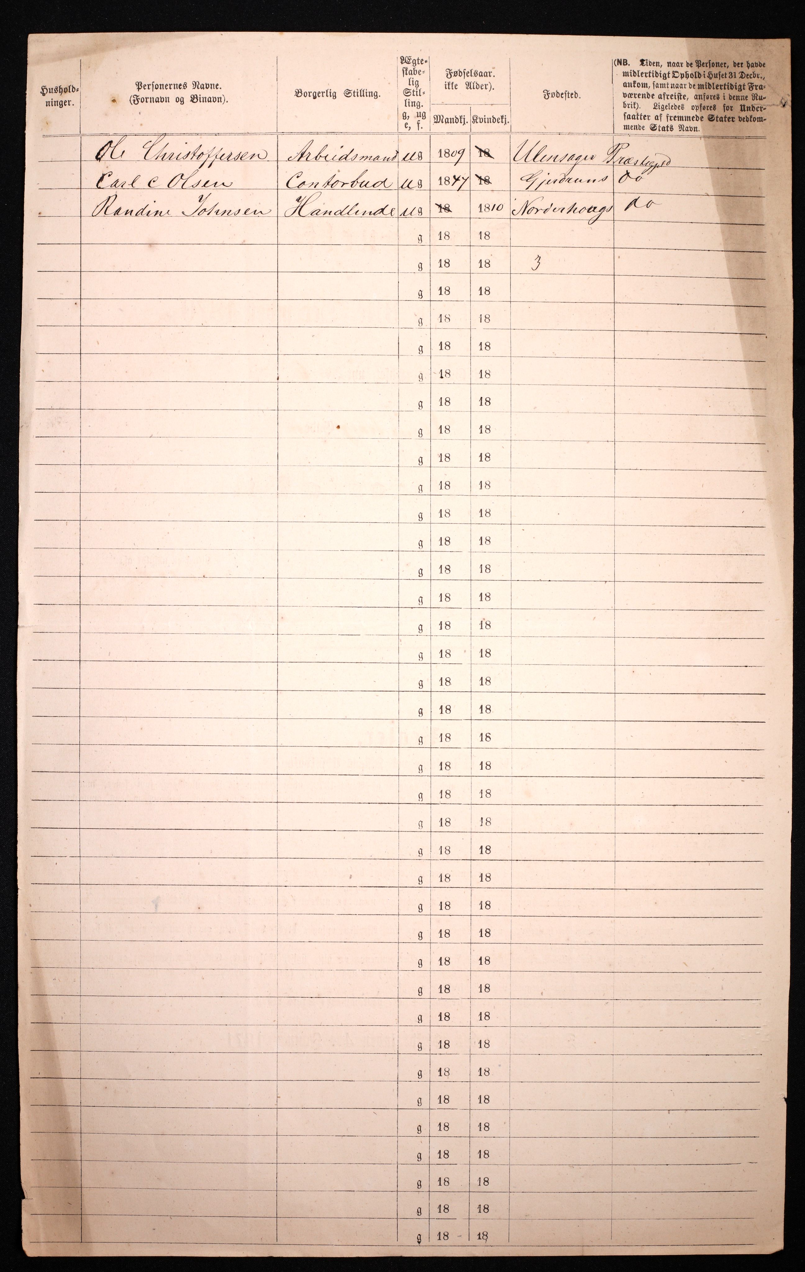 RA, 1870 census for 0301 Kristiania, 1870, p. 824