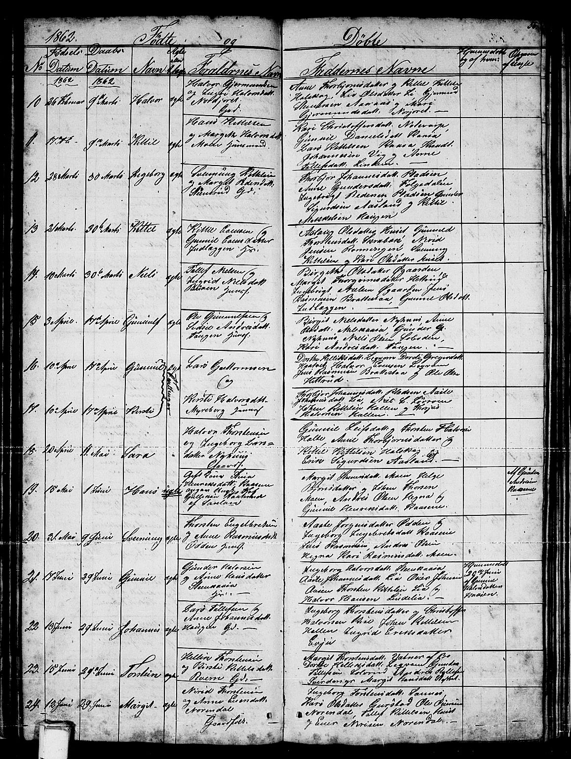 Sauherad kirkebøker, SAKO/A-298/G/Gb/L0001: Parish register (copy) no. II 1, 1845-1865, p. 56