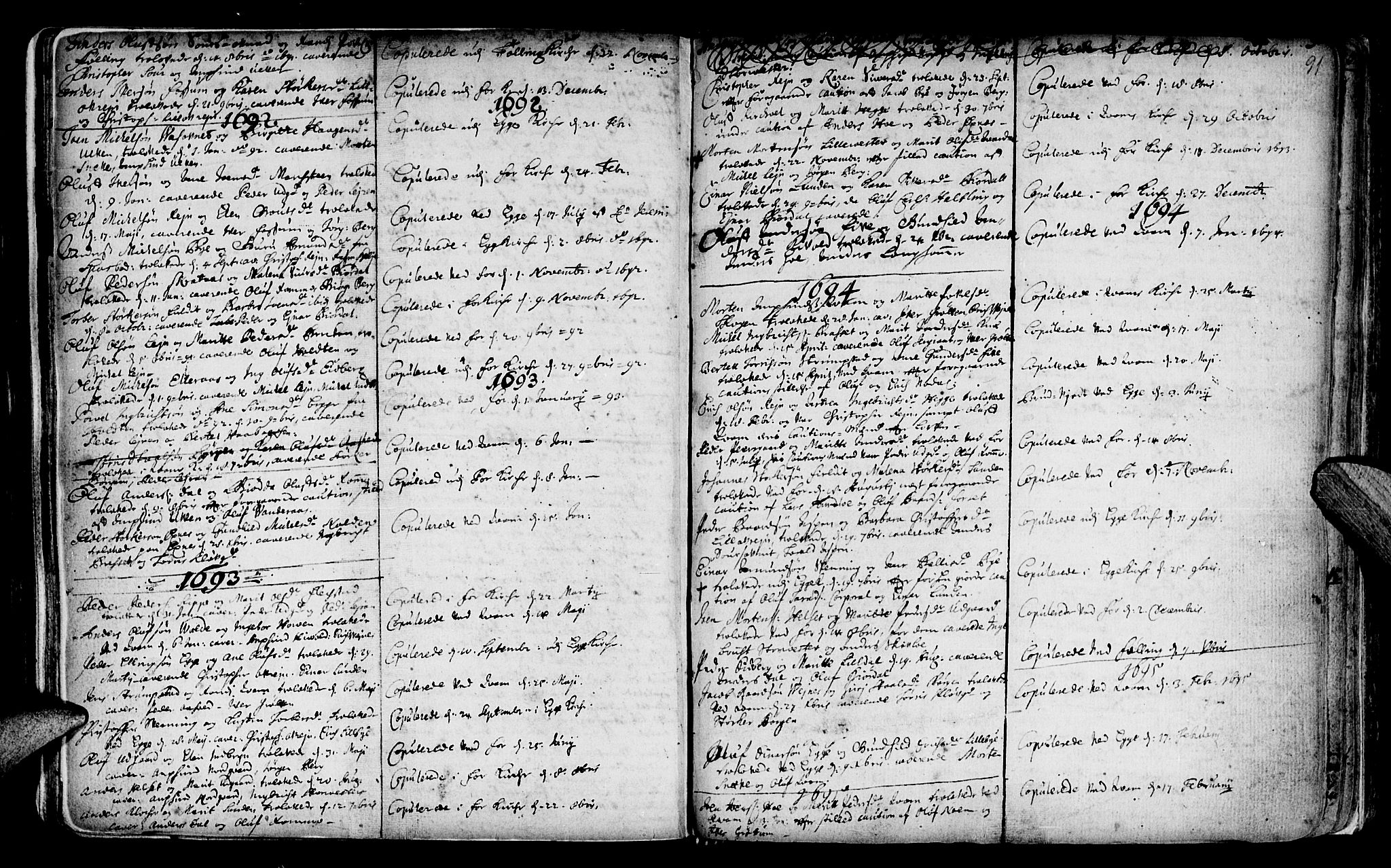 Ministerialprotokoller, klokkerbøker og fødselsregistre - Nord-Trøndelag, SAT/A-1458/746/L0439: Parish register (official) no. 746A01, 1688-1759, p. 91