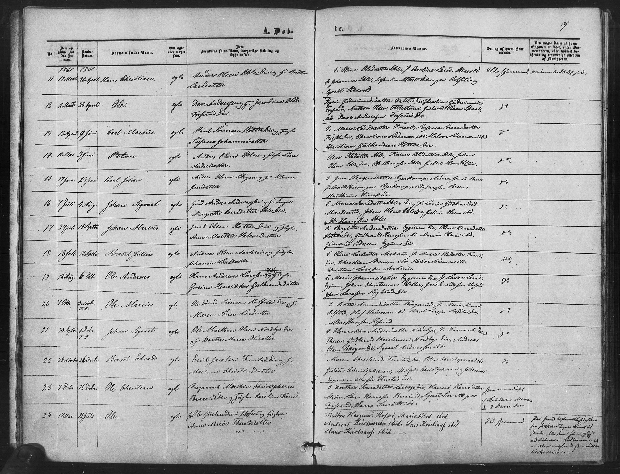 Nes prestekontor Kirkebøker, SAO/A-10410/F/Fb/L0001: Parish register (official) no. II 1, 1859-1882, p. 7