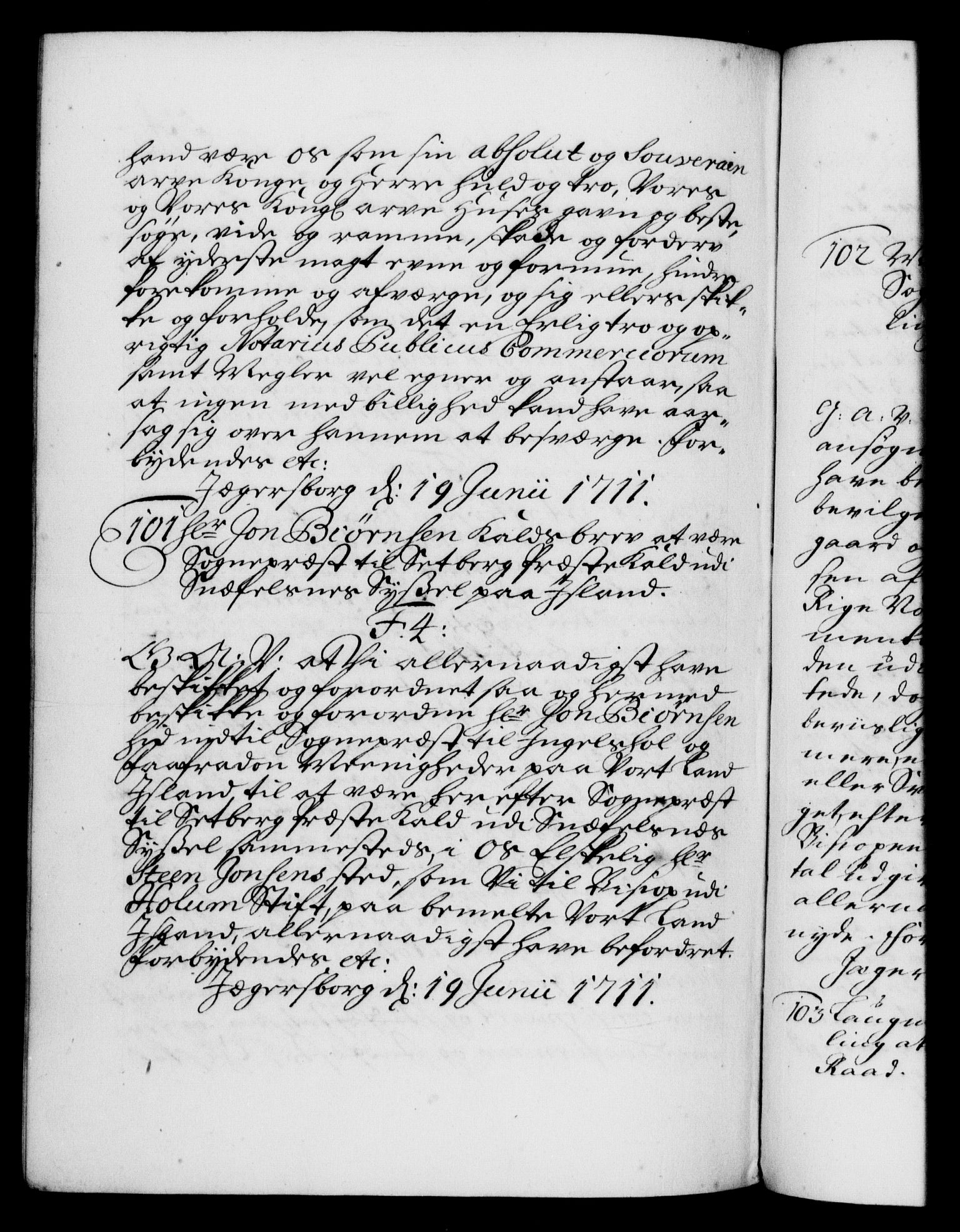 Danske Kanselli 1572-1799, AV/RA-EA-3023/F/Fc/Fca/Fcaa/L0020: Norske registre, 1708-1711, p. 531b