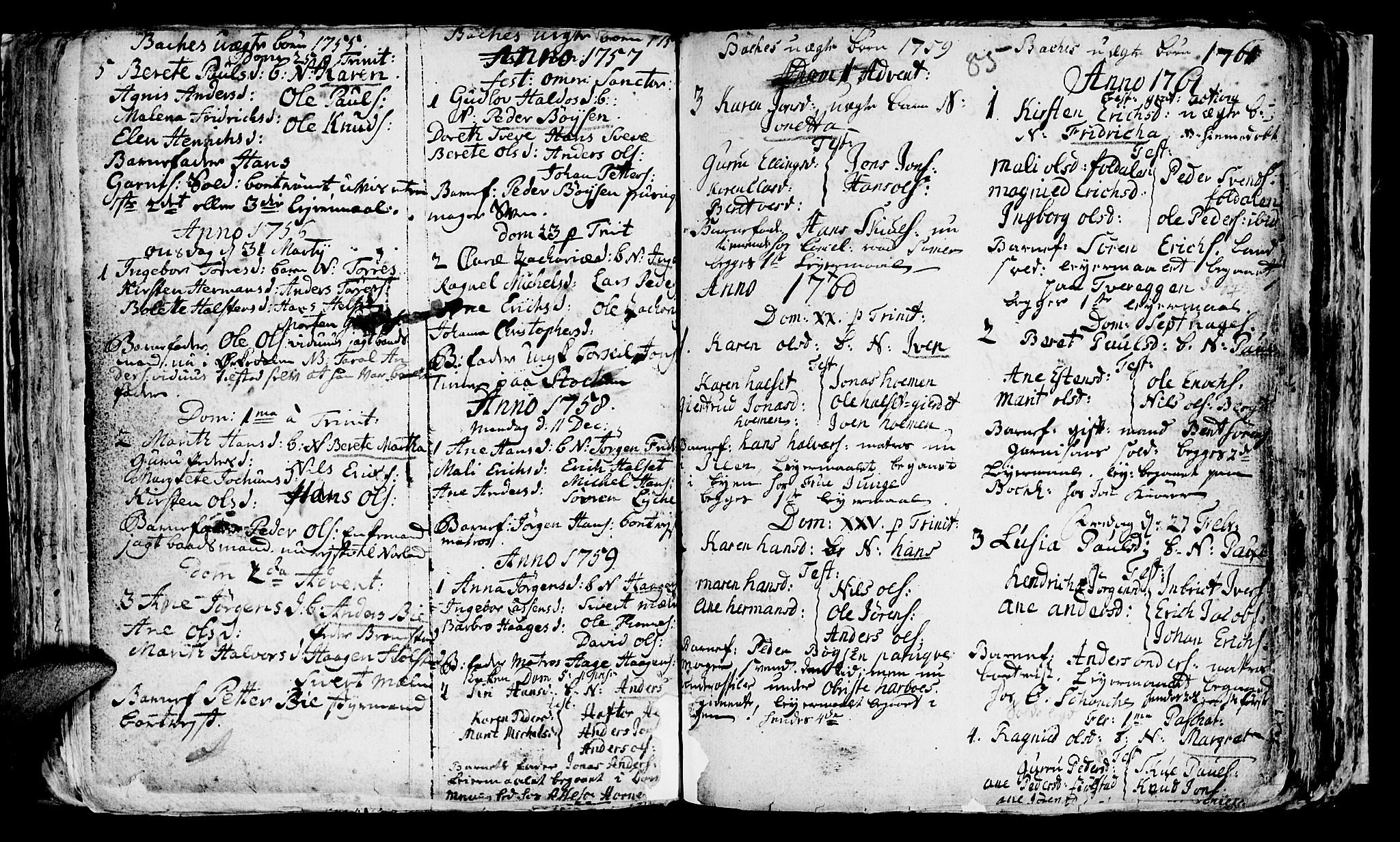 Ministerialprotokoller, klokkerbøker og fødselsregistre - Sør-Trøndelag, SAT/A-1456/604/L0218: Parish register (copy) no. 604C01, 1754-1819, p. 85