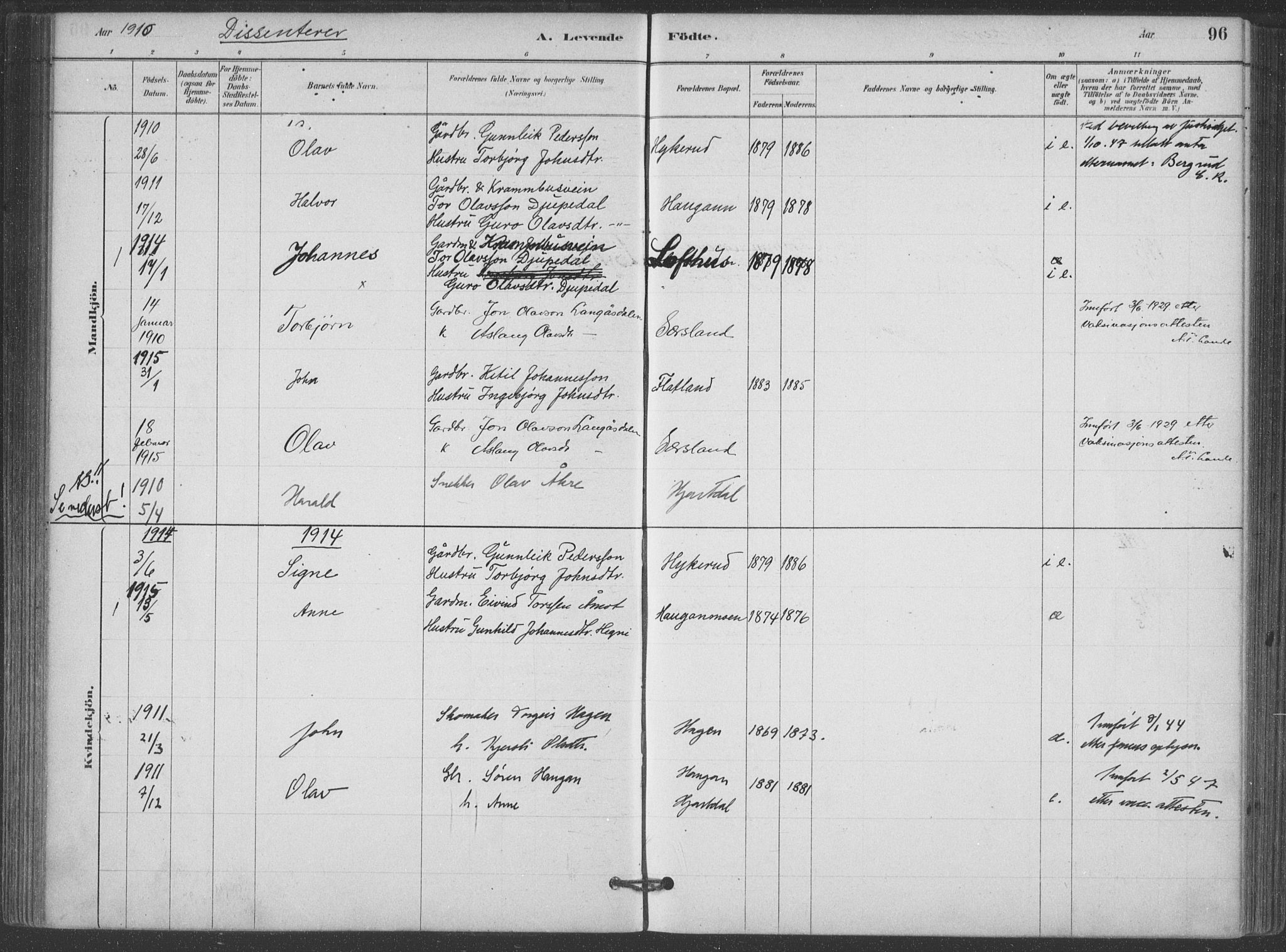 Hjartdal kirkebøker, SAKO/A-270/F/Fa/L0010: Parish register (official) no. I 10, 1880-1929, p. 96