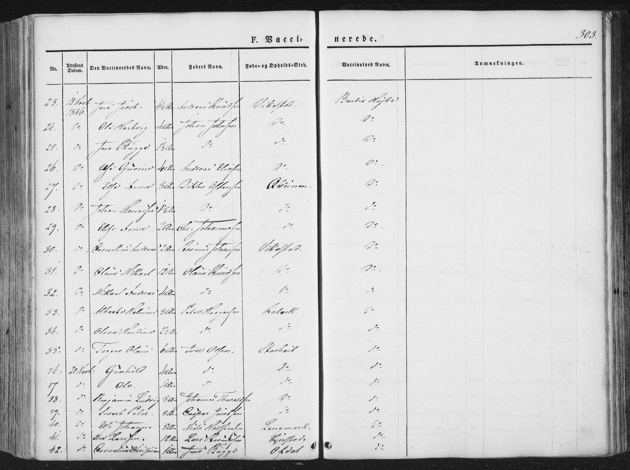 Ministerialprotokoller, klokkerbøker og fødselsregistre - Nordland, AV/SAT-A-1459/810/L0144: Parish register (official) no. 810A07 /1, 1841-1862, p. 303