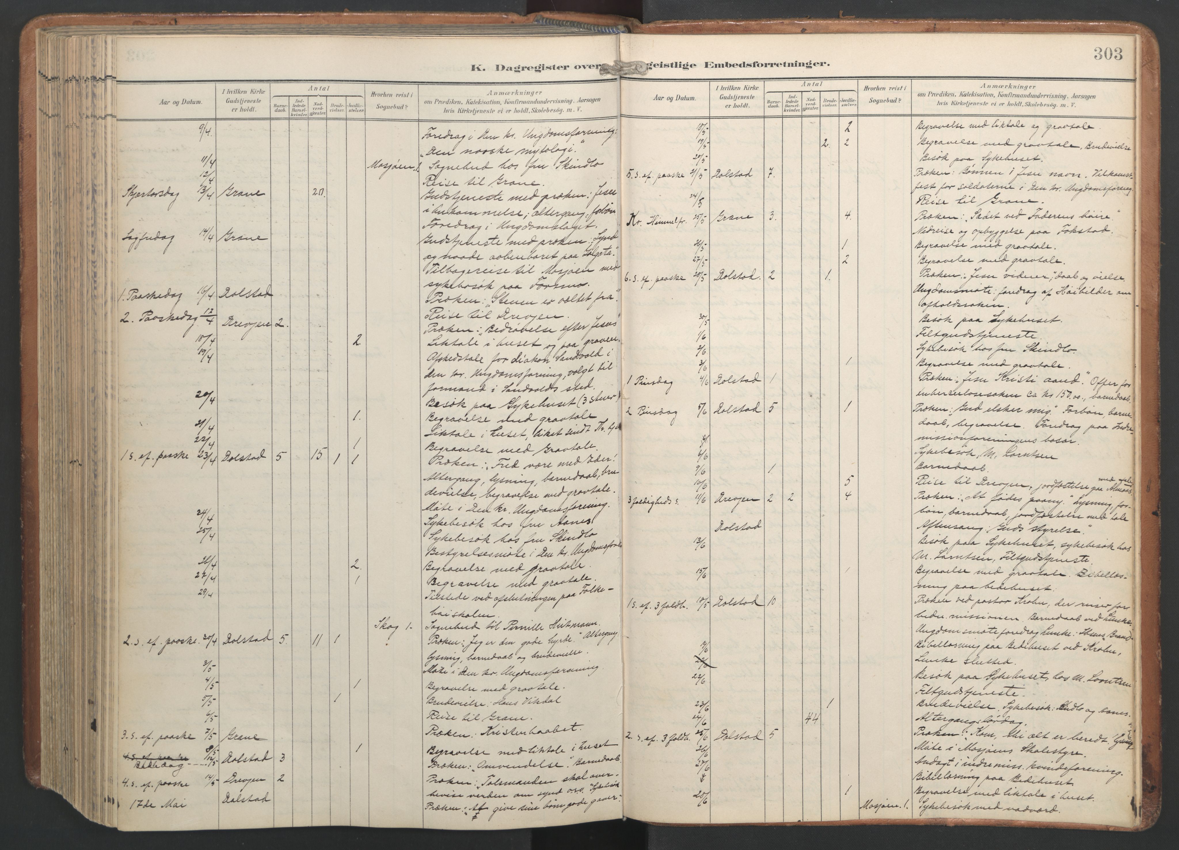 Ministerialprotokoller, klokkerbøker og fødselsregistre - Nordland, AV/SAT-A-1459/820/L0298: Parish register (official) no. 820A19, 1897-1915, p. 303