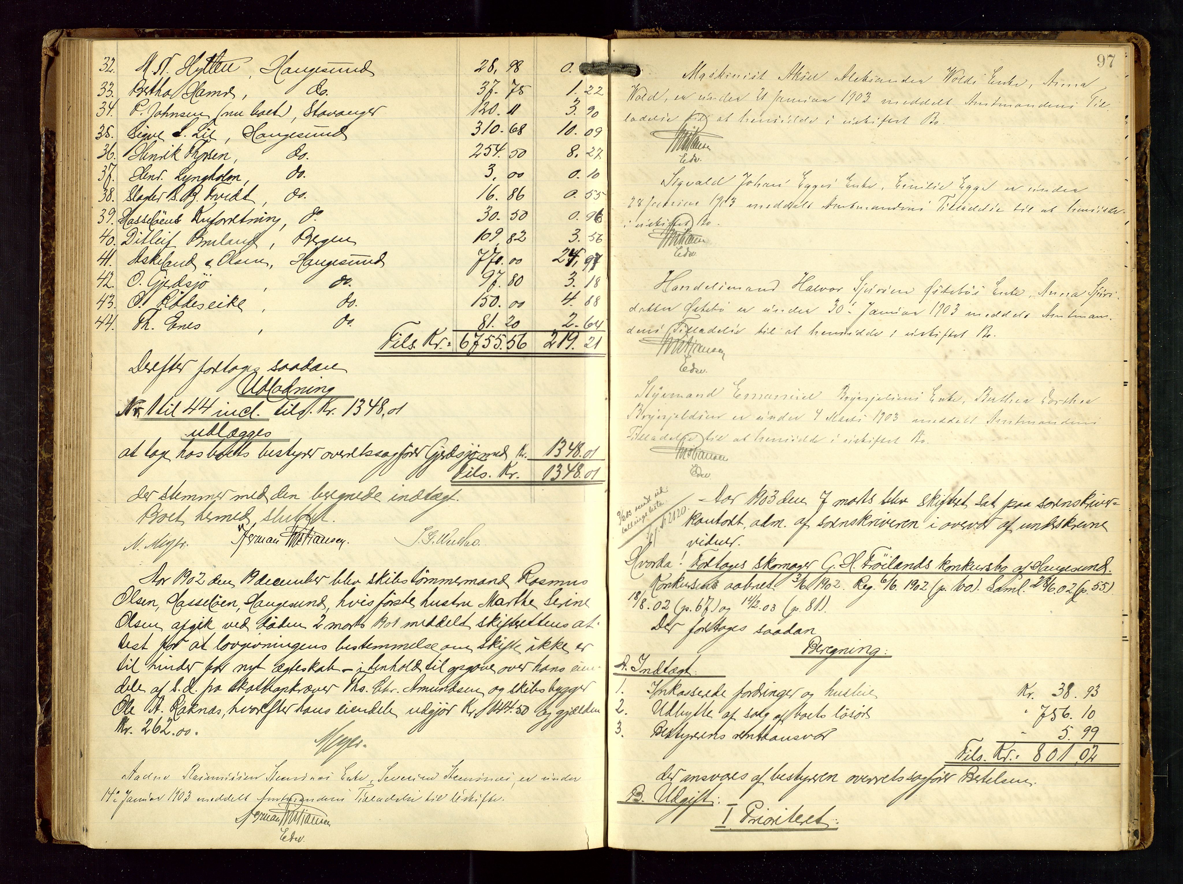 Haugesund tingrett, AV/SAST-A-101415/01/IV/IVD/L0001: Skifteutlodningsprotokoll, med register, 1897-1904, p. 96b-97a