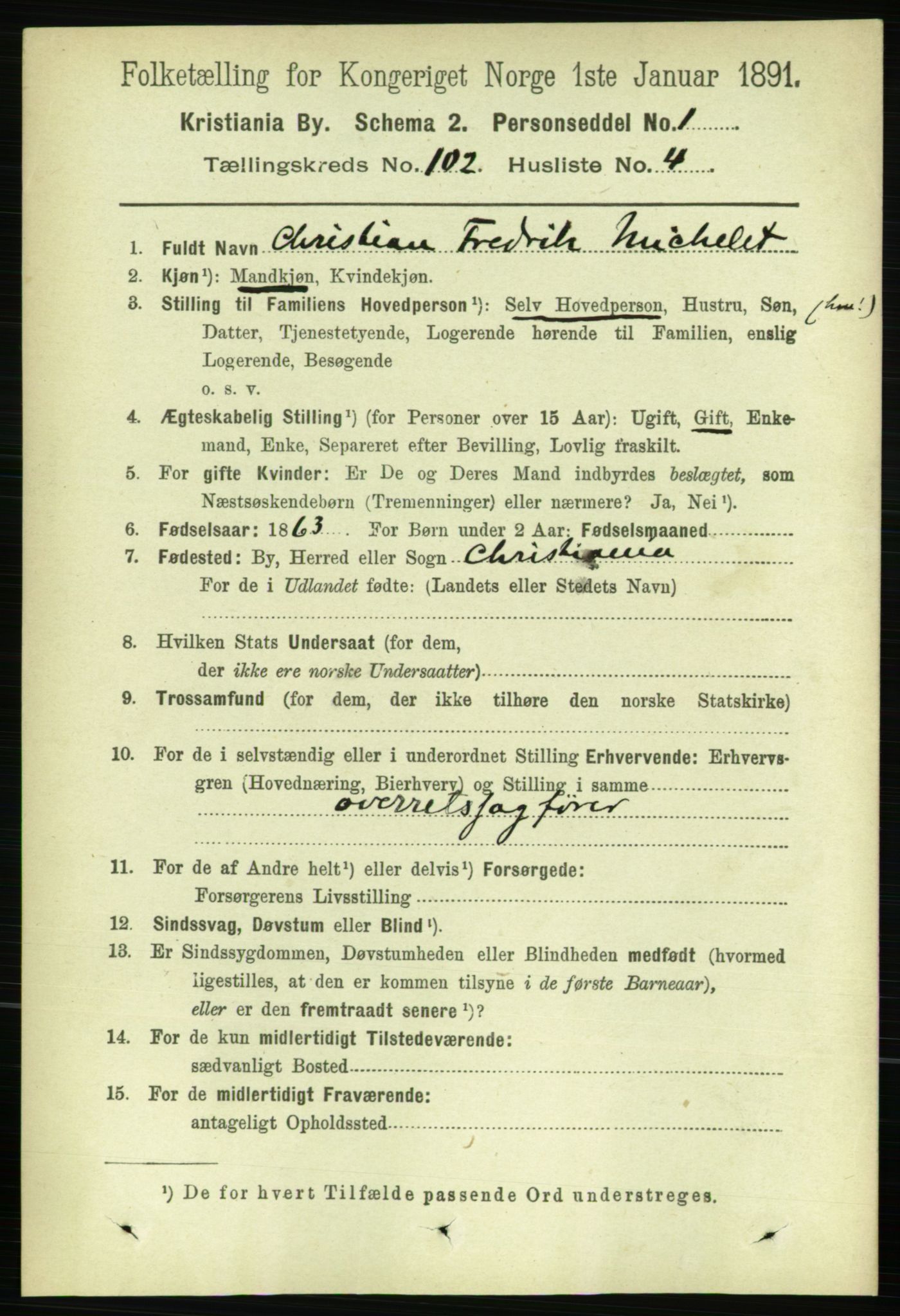 RA, 1891 census for 0301 Kristiania, 1891, p. 50720