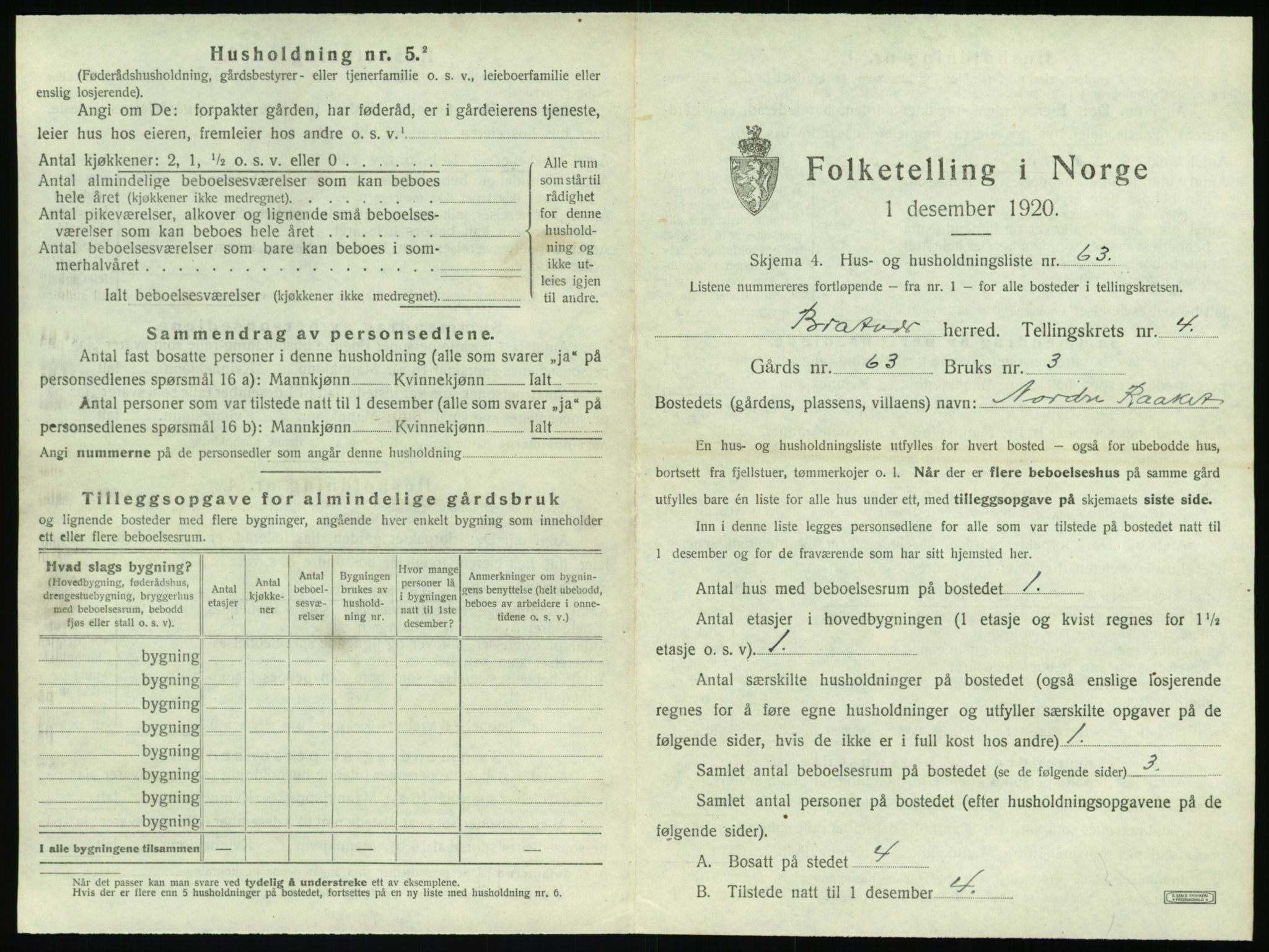 SAT, 1920 census for Brattvær, 1920, p. 314