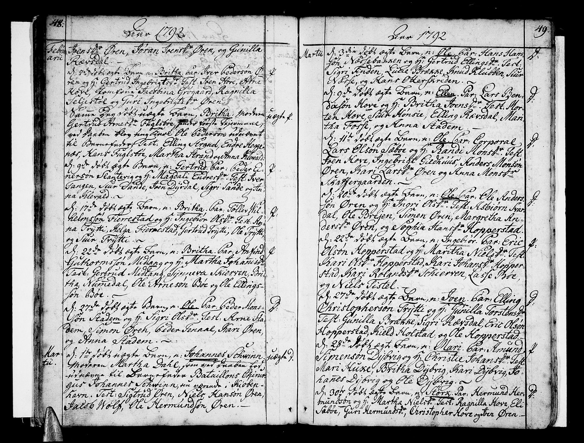 Vik sokneprestembete, SAB/A-81501: Parish register (official) no. A 5, 1787-1820, p. 48-49