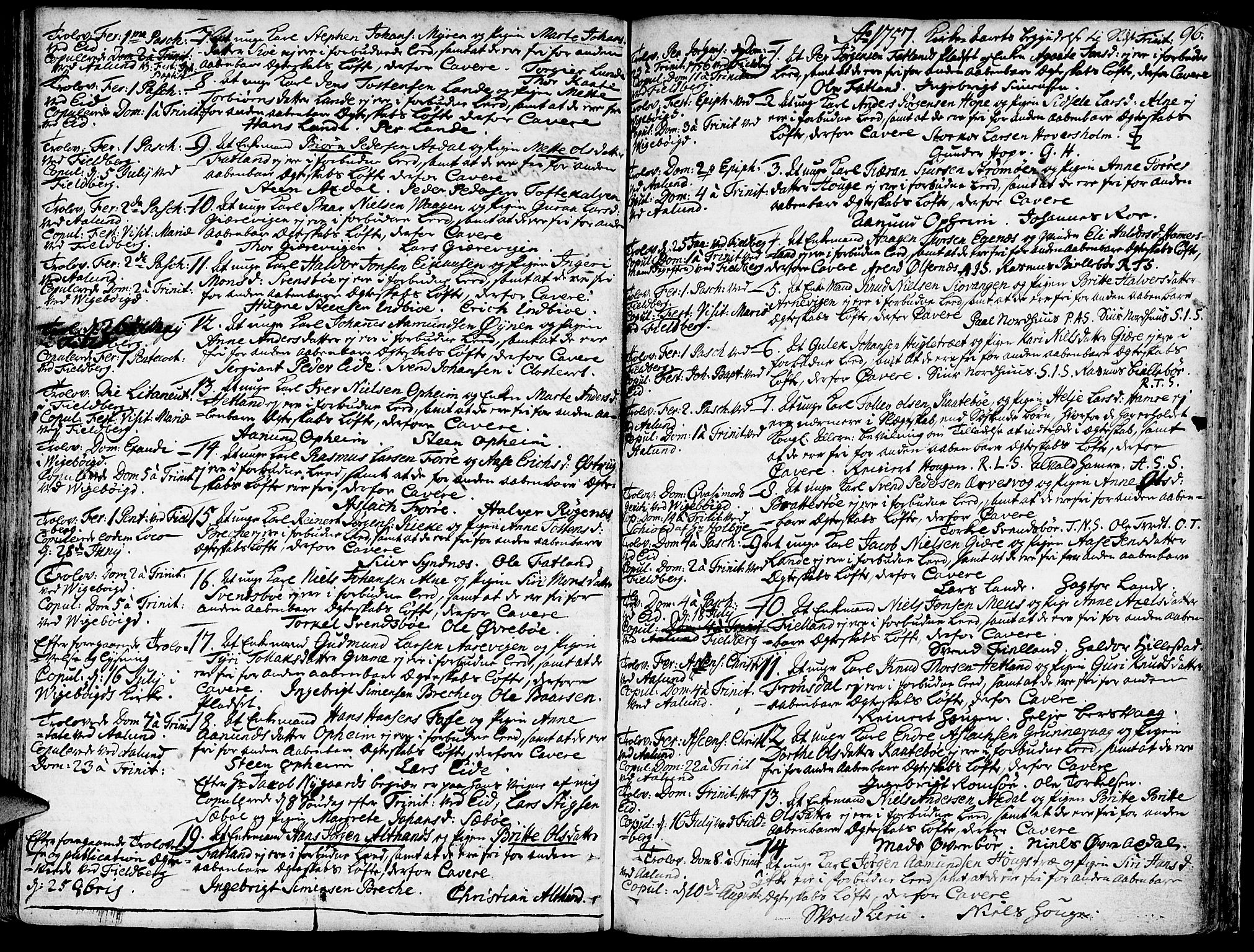 Fjelberg sokneprestembete, SAB/A-75201/H/Haa: Parish register (official) no. A 1, 1739-1759, p. 96