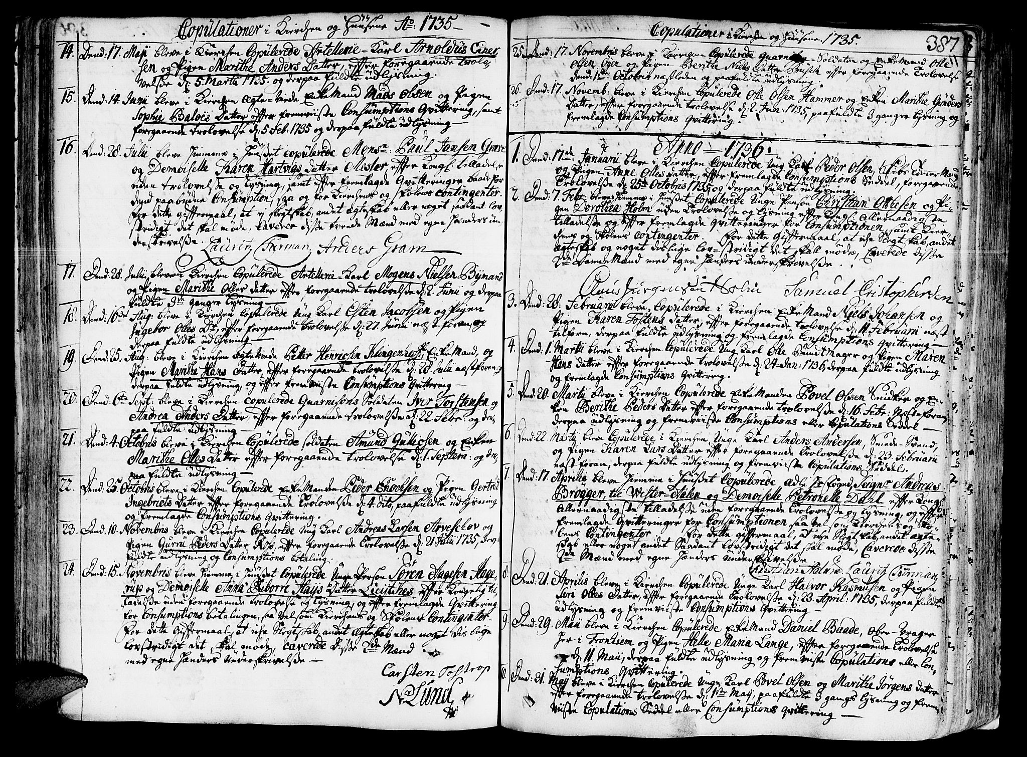 Ministerialprotokoller, klokkerbøker og fødselsregistre - Sør-Trøndelag, SAT/A-1456/602/L0103: Parish register (official) no. 602A01, 1732-1774, p. 387