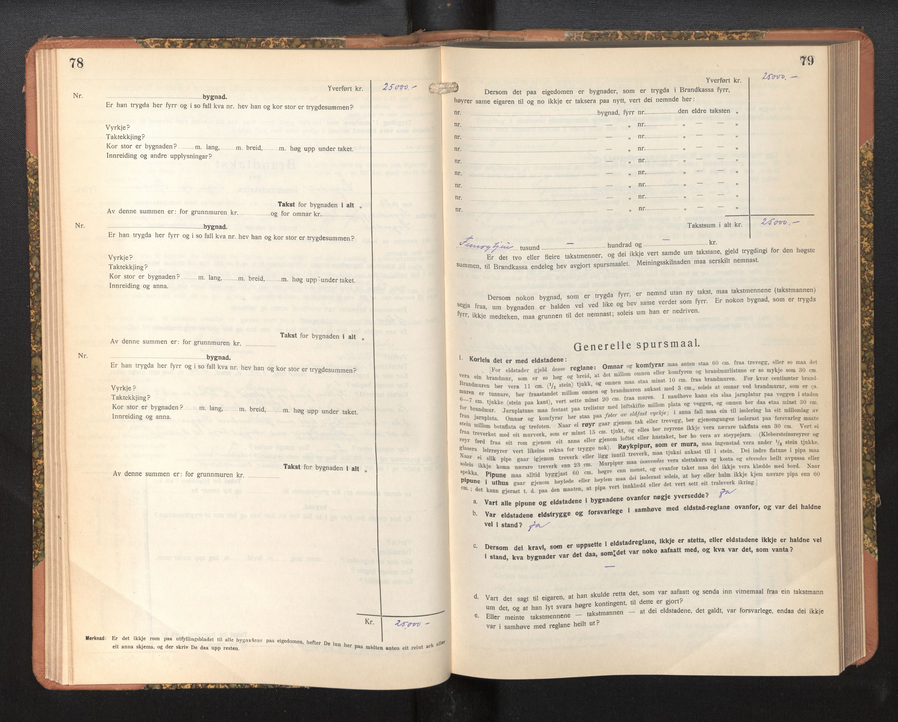 Lensmannen i Sogndal, AV/SAB-A-29901/0012/L0019: Branntakstprotokoll, Sogndalsfjøra, skjematakst, 1944-1954, p. 78-79