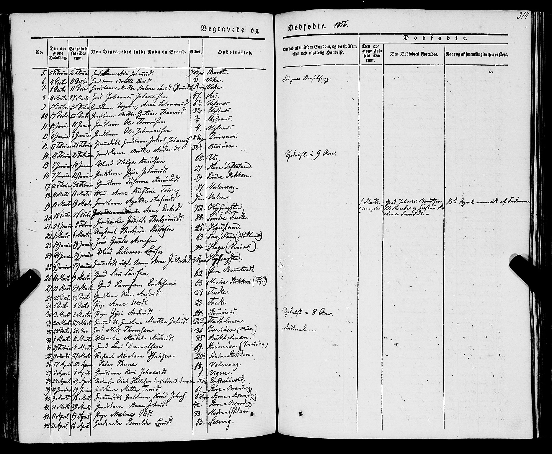 Stord sokneprestembete, SAB/A-78201/H/Haa: Parish register (official) no. A 7, 1841-1861, p. 314