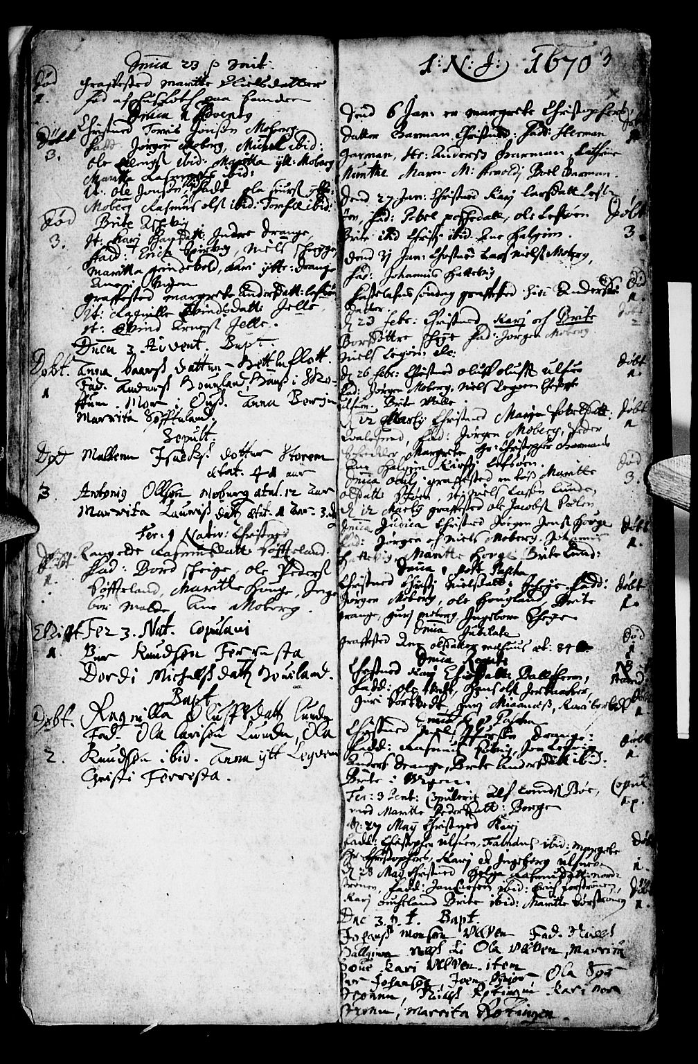 Os sokneprestembete, AV/SAB-A-99929: Parish register (official) no. A 1, 1669-1722, p. 3