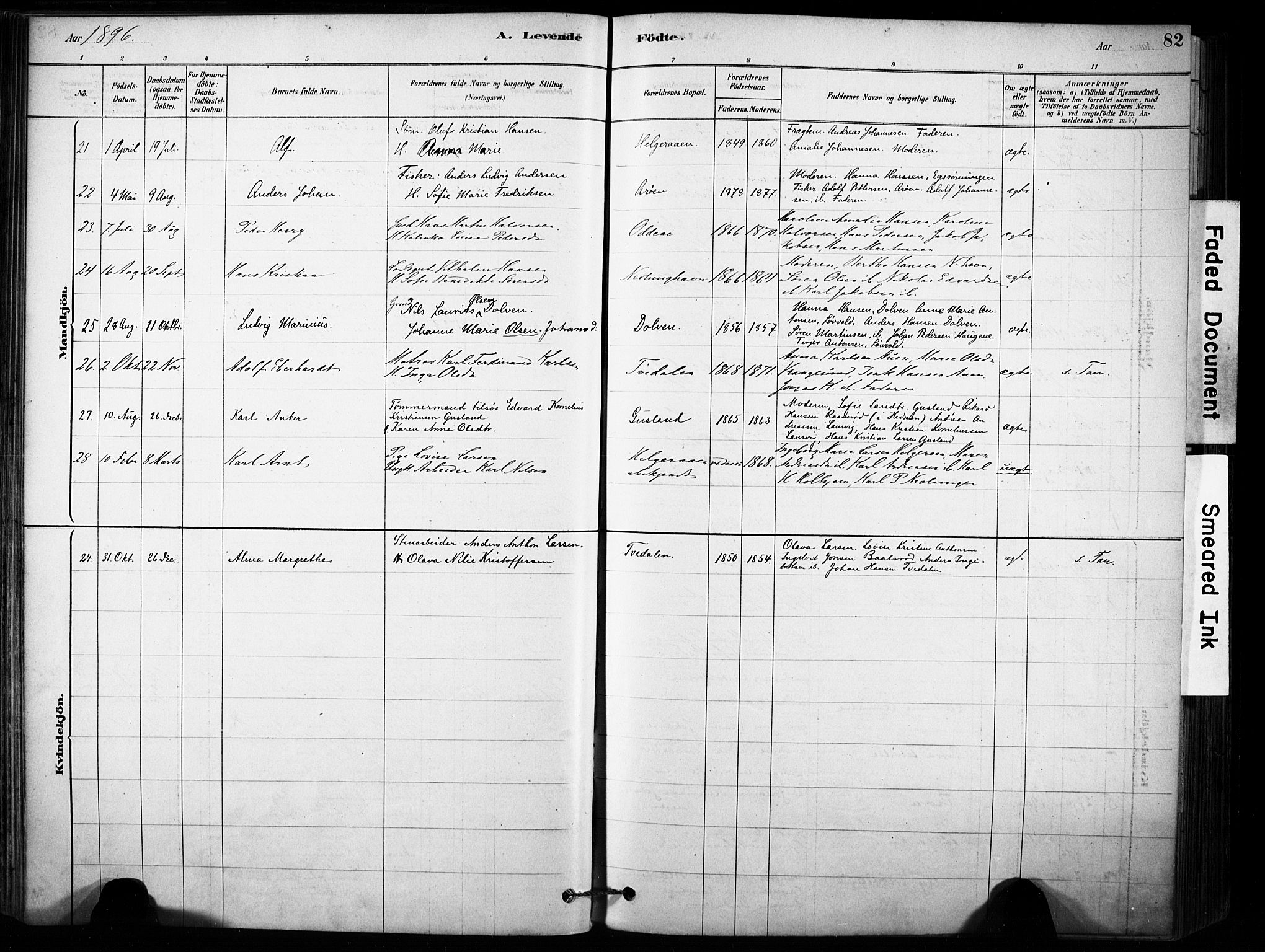 Brunlanes kirkebøker, AV/SAKO-A-342/F/Fb/L0001: Parish register (official) no. II 1, 1878-1899, p. 82