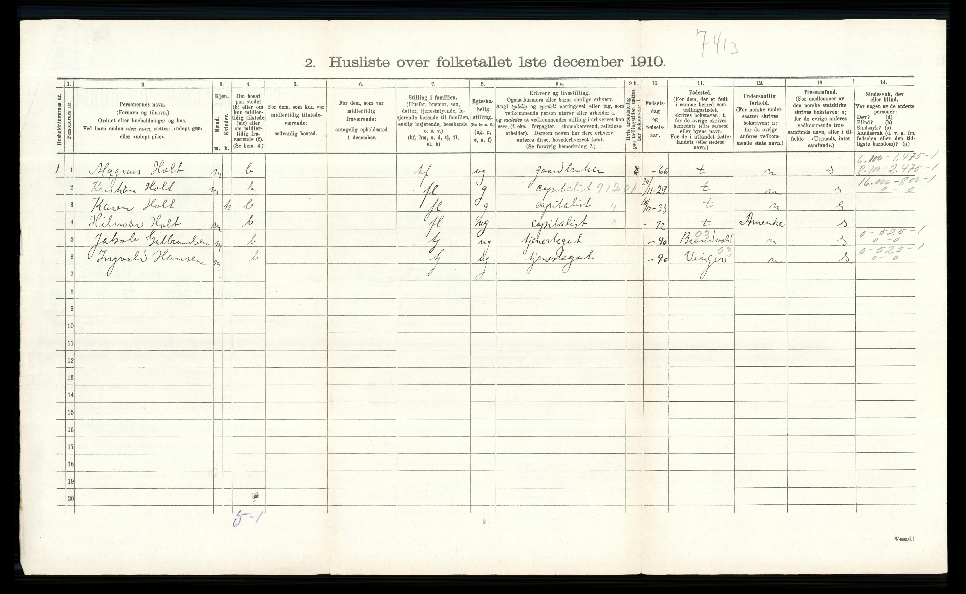 RA, 1910 census for Skedsmo, 1910, p. 764