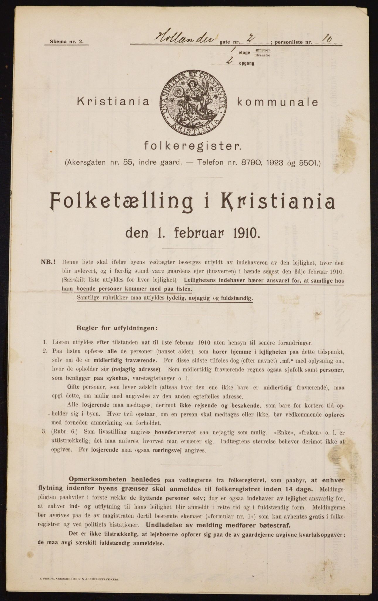 OBA, Municipal Census 1910 for Kristiania, 1910, p. 39872